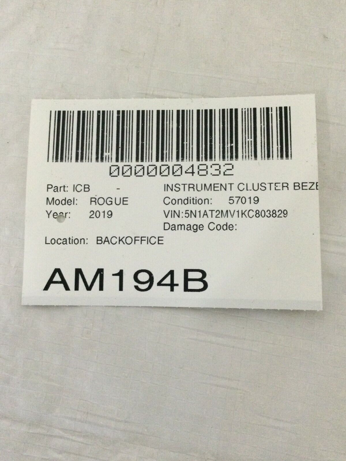 2019 Nissan Rogue Speedometer Cluster Surround Trim Bezel 68240 6FL0A OEM