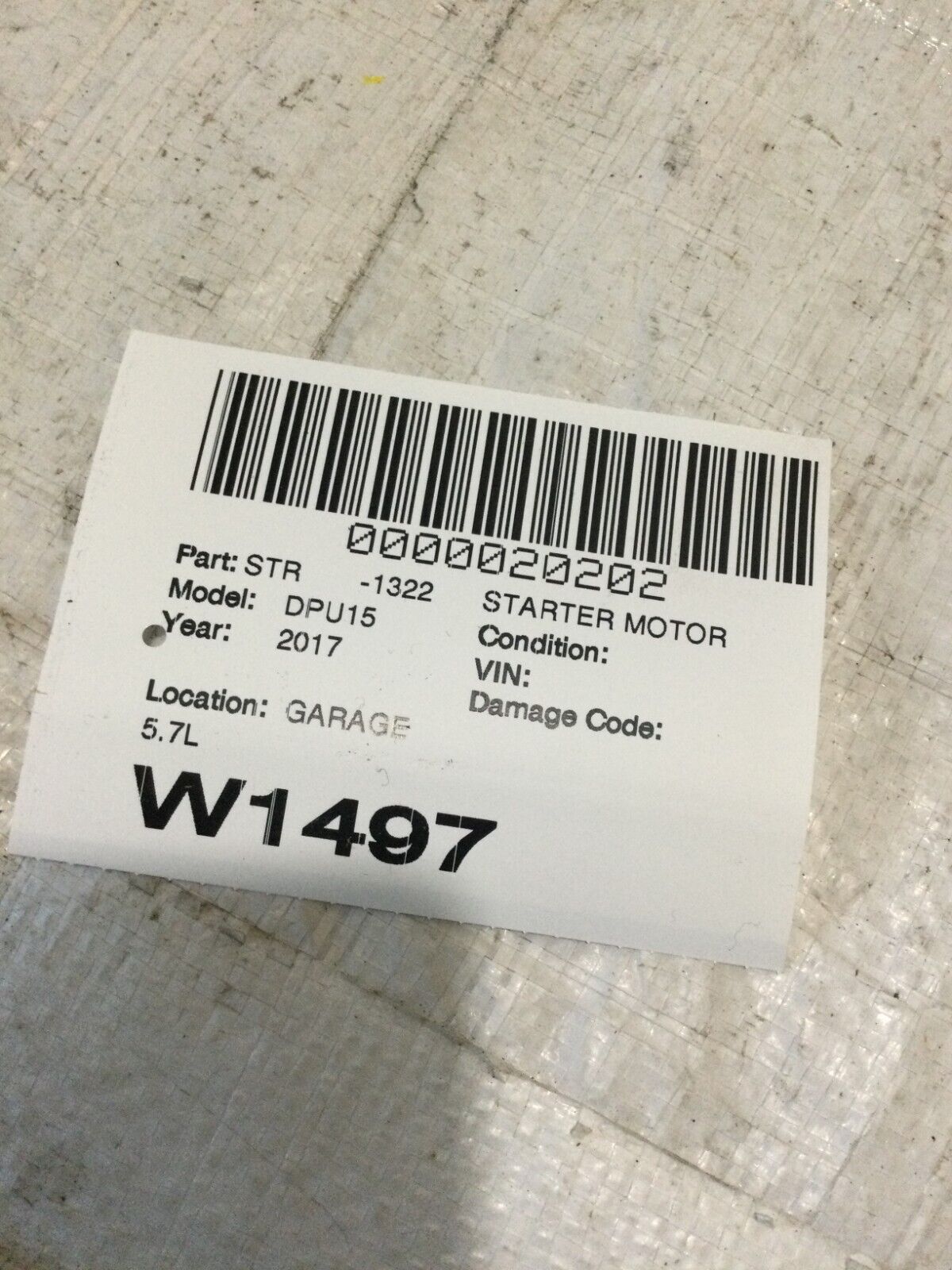 2017 Dodge Ram 1500 Engine Starter Motor 56044736AC OEM