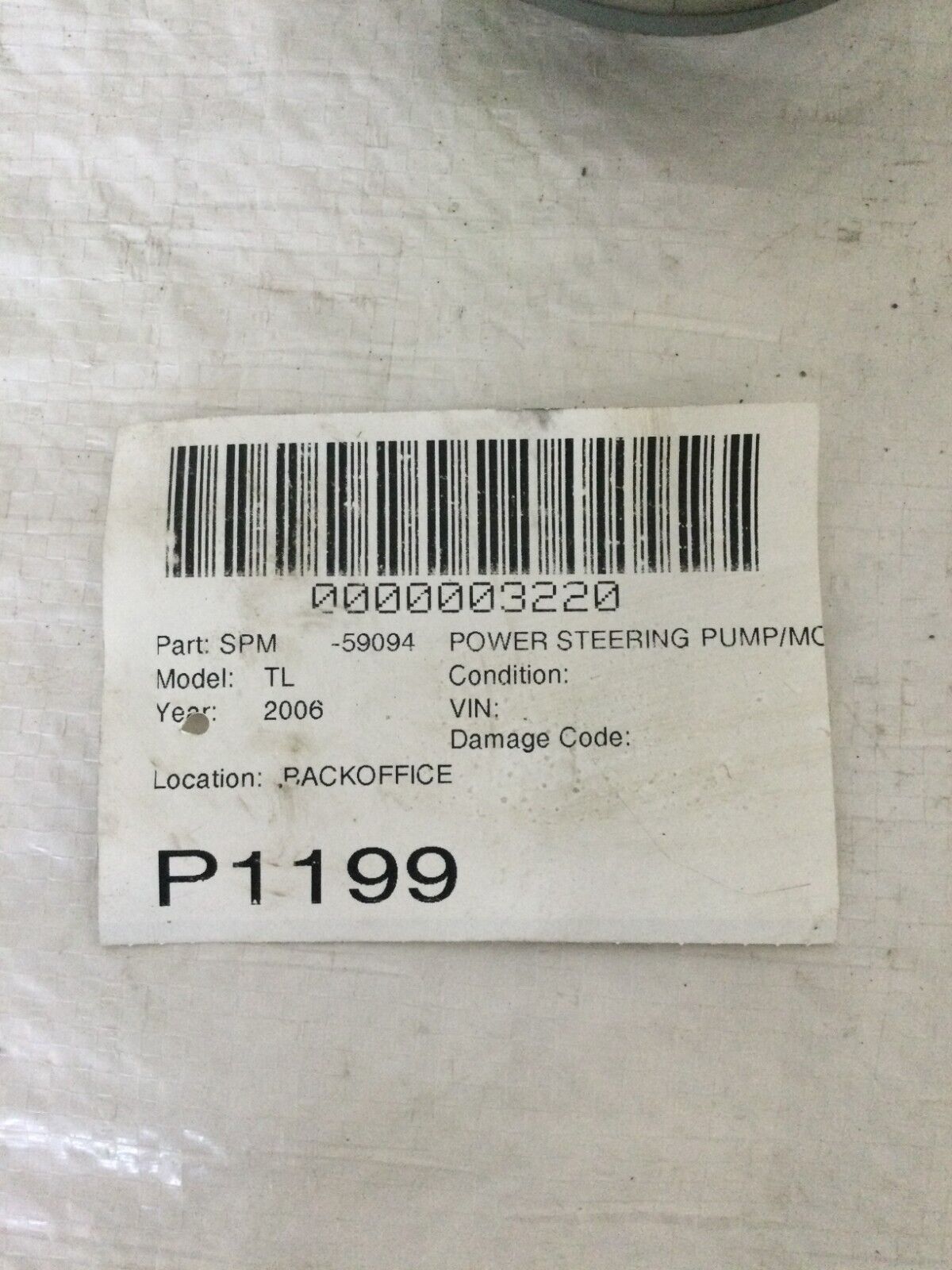 2006 Acura TL Power Steering Reservoir OEM