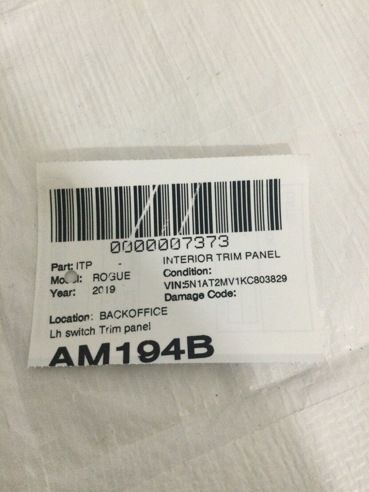 2019 Nissan Rogue Cluster Trip Reset Dimmer Control Trim 68410-4BA0A OEM