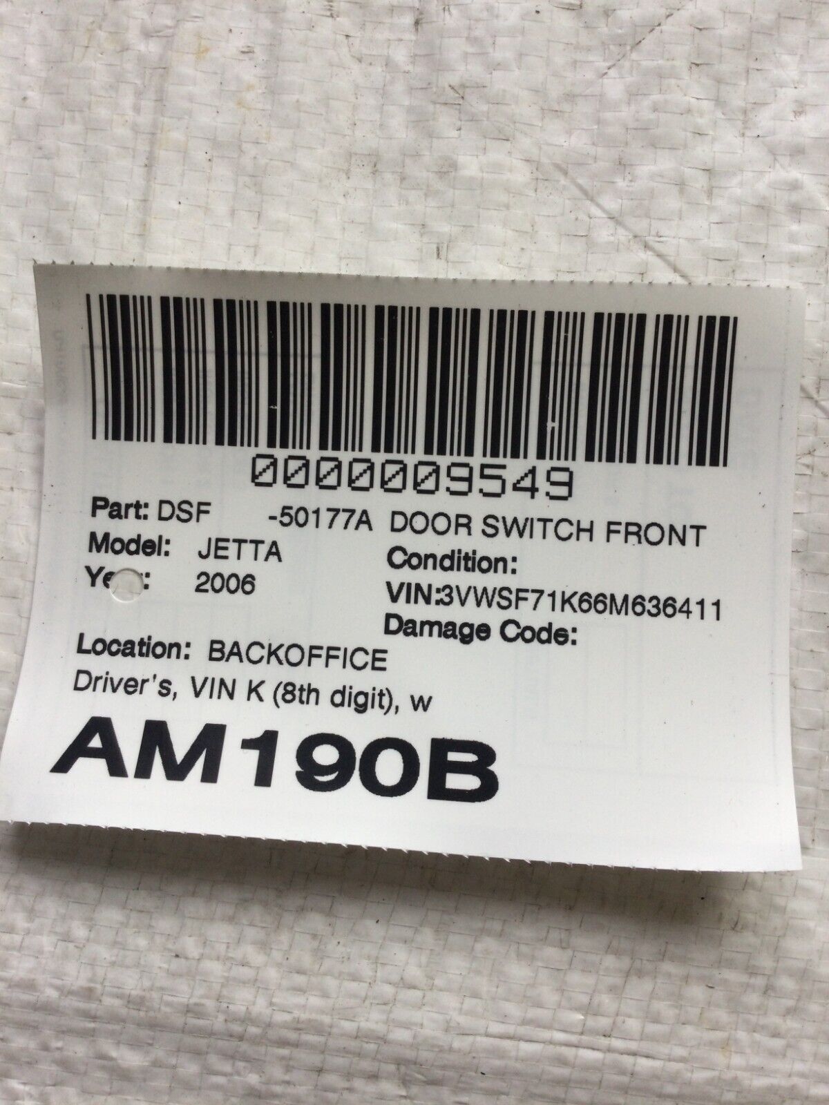 2006 Volkswagen Jetta Drivers Master Power Window Switch 1K4868049B OEM