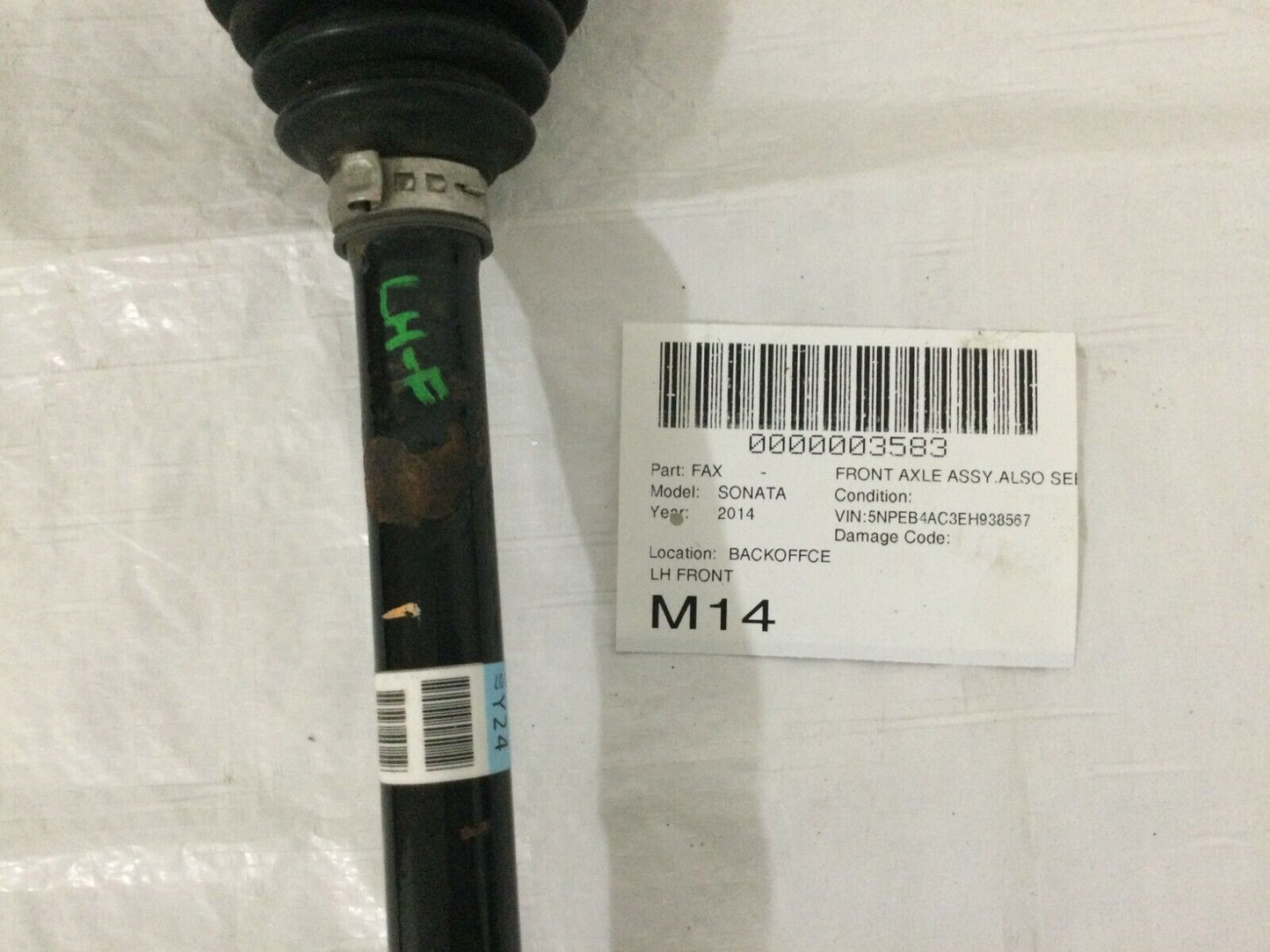 Hyundai Sonata Front Driver Side Axle Shaft LH 2011-2014 OEM 2.4L