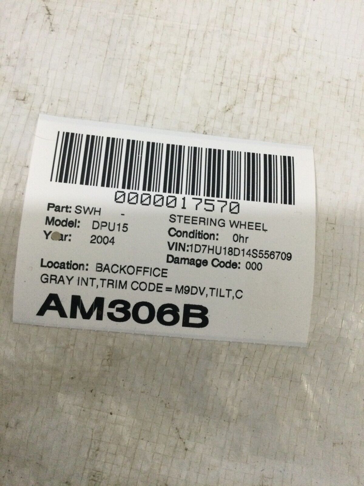 2004 Dodge Ram 1500 Steering Wheel OEM