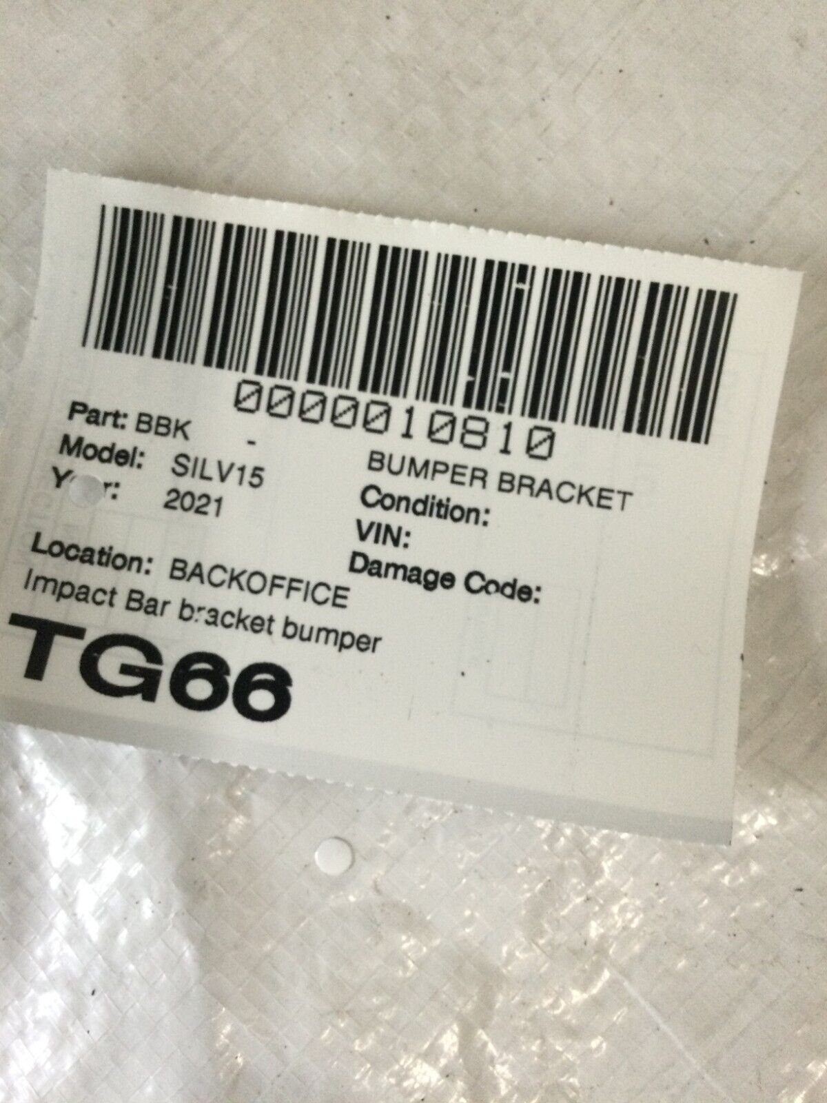 Chevrolet Silverado 1500 Left LH Side Bumper Impact Bracket 2019-2022 84219065