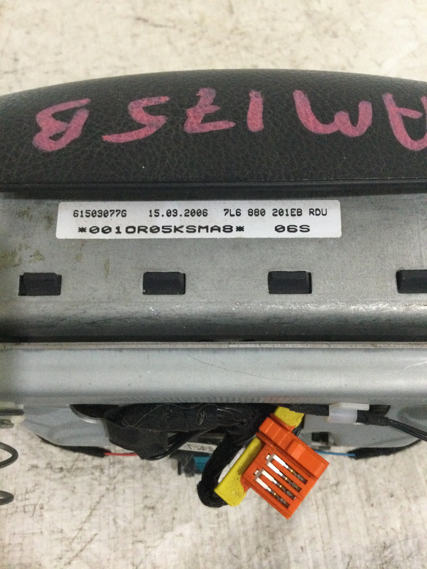 2007 VOLKSWAGEN TOUAREG STEERING WHEEL MULTIFUNCTIONAL SRS BAG OEM 7L6880201EB