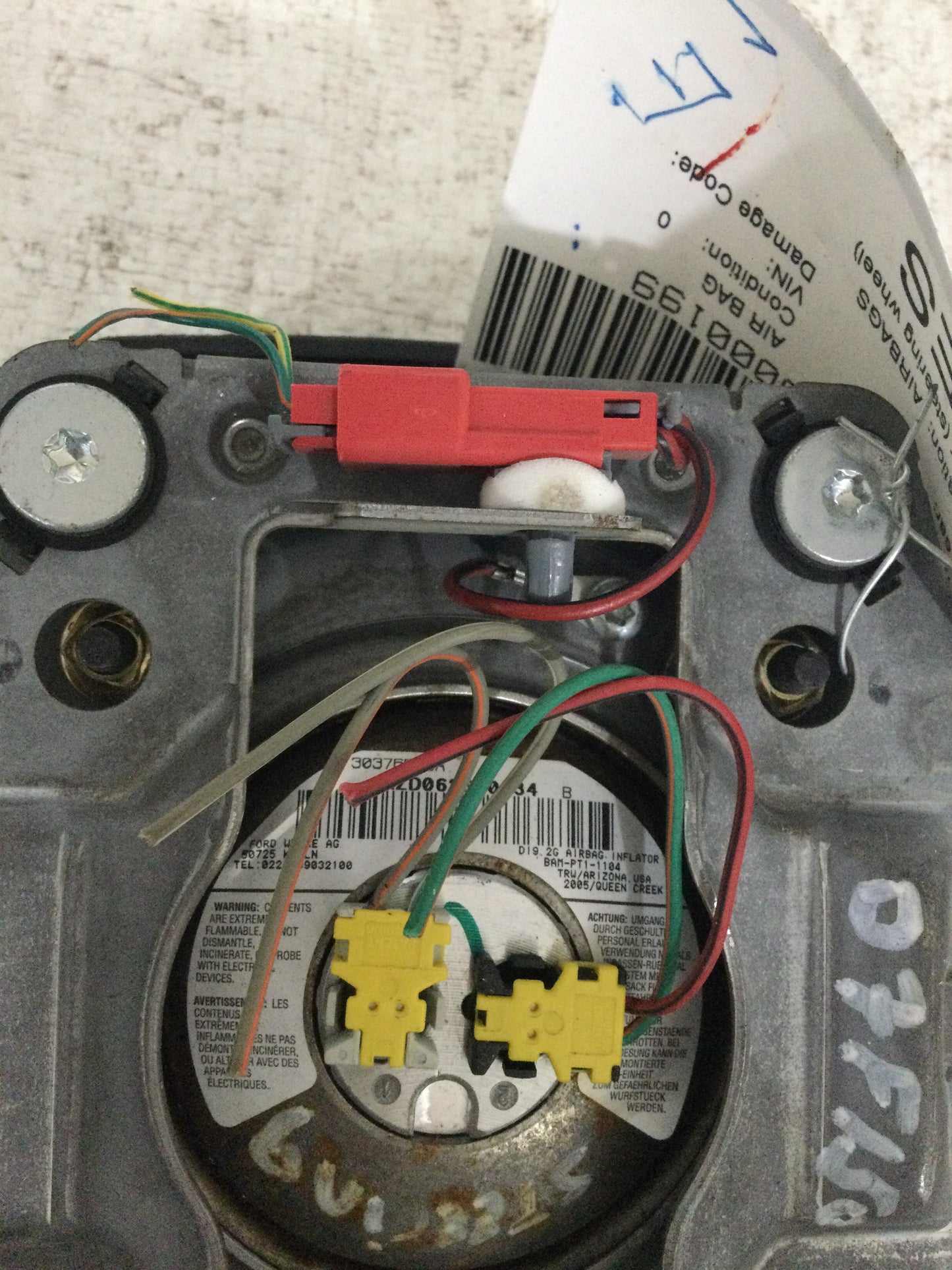 2007 FORD F150 F-150 LEFT DRIVER SIDE STEERING WHEEL AIRBAG AIR BAG BLACK