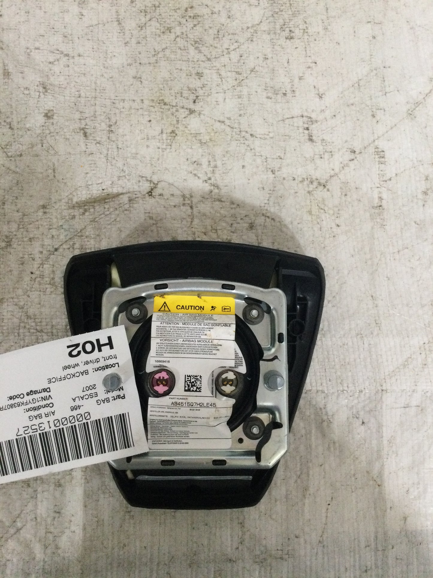 2007 Cadillac Escalade Front Left Driver Side Steering Wheel Air Bag