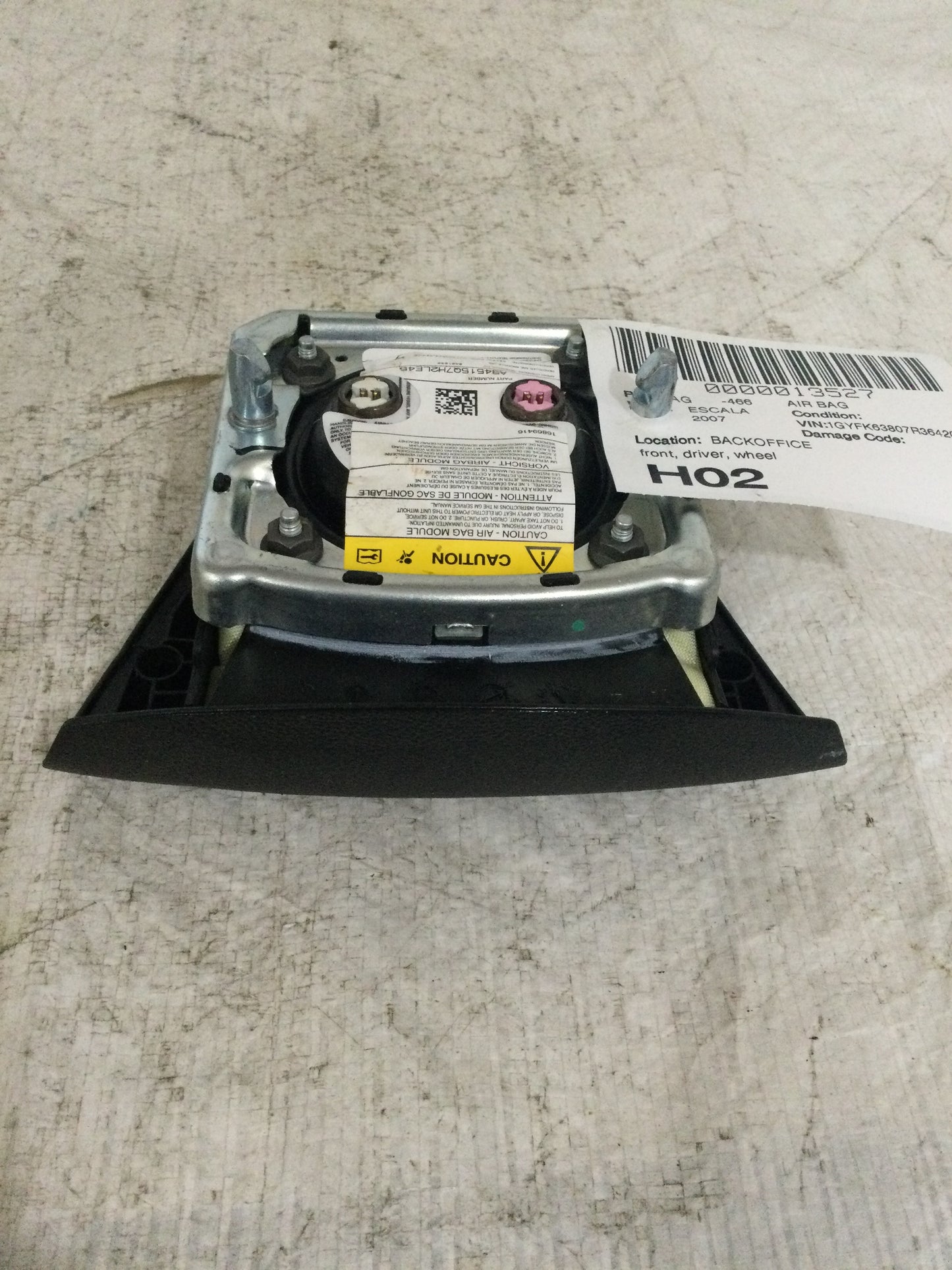 2007 Cadillac Escalade Front Left Driver Side Steering Wheel Air Bag