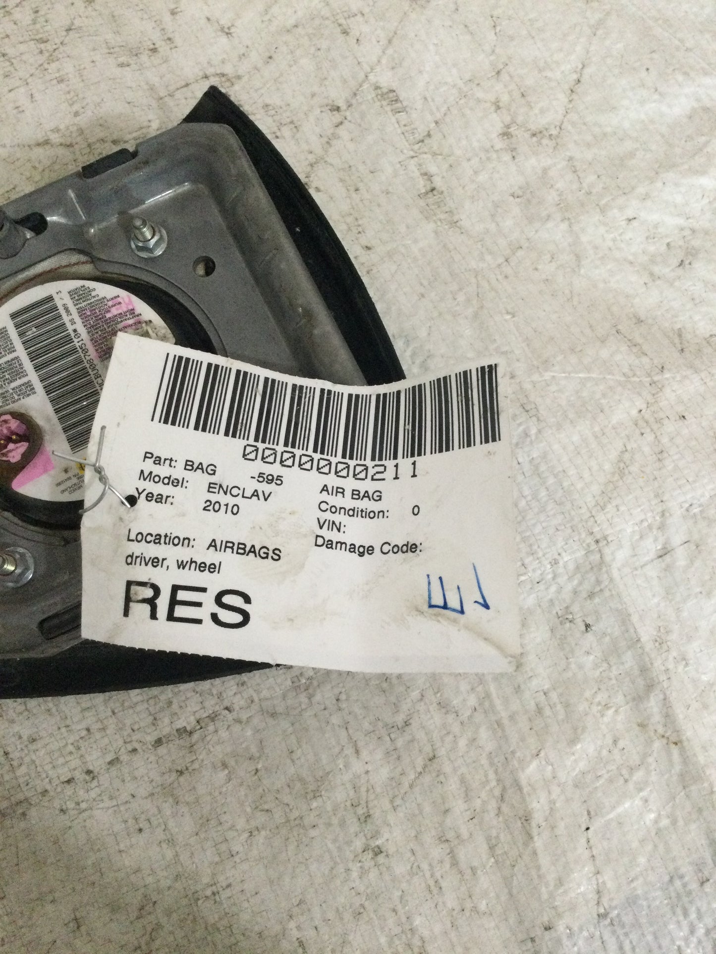 2010 Buick Enclave Driver Steering Wheel Airbag