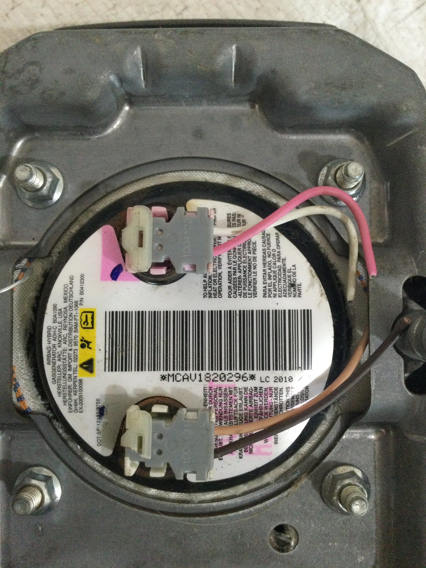 2017 Chevrolet Traverse Driver's Steering Wheel Air Bag