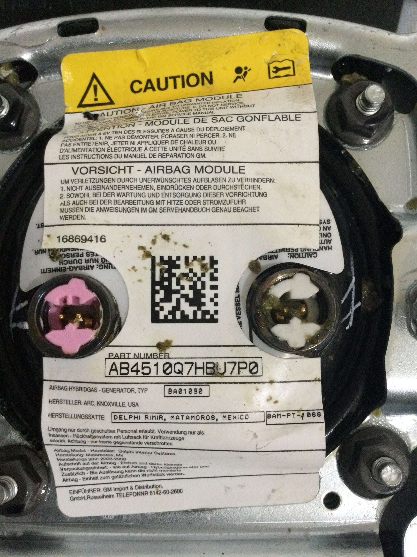 2008 GMC Sierra 1500 Driver Steering Wheel Airbag