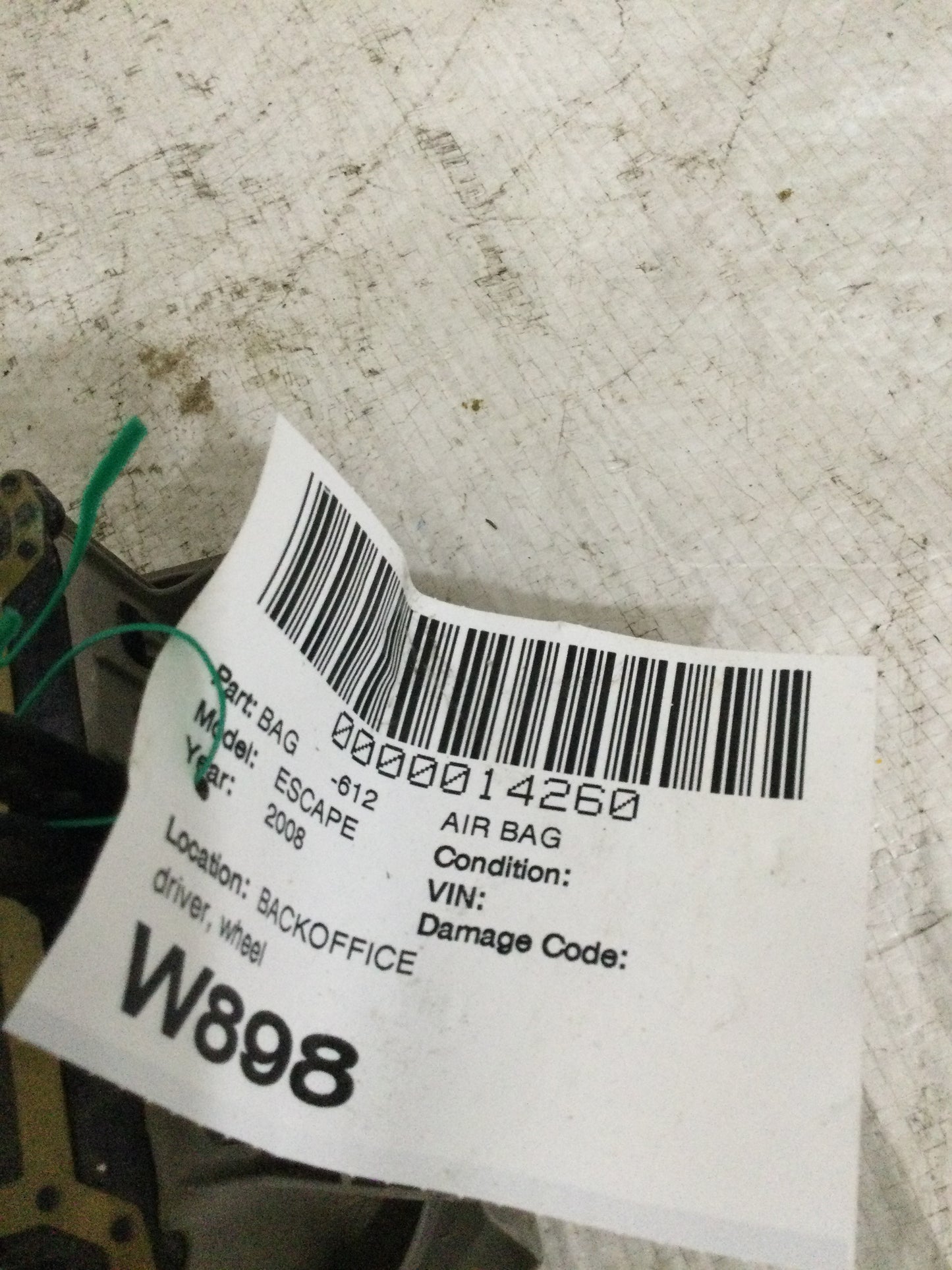 2008 Ford Escape Driver Wheel AIR BAG 8l8478043b13an31t3