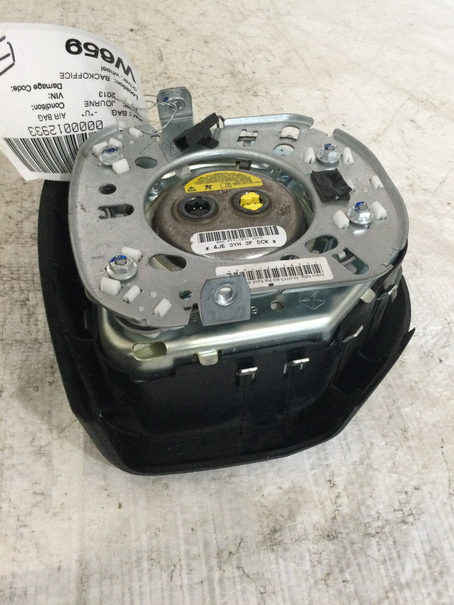 2013 DODGE JOURNEY DRIVER WHEEL AIRBAG