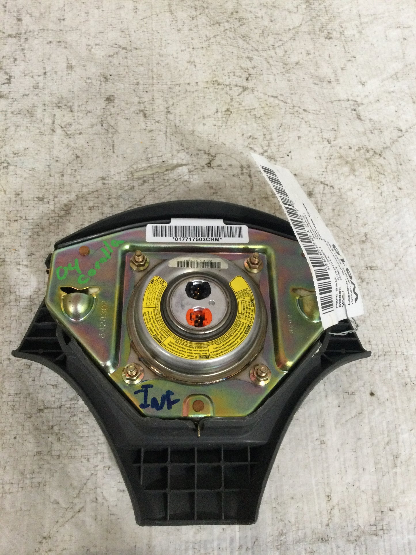 2004 TOYOTA COROLLA DRIVER WHEEL AIRBAG