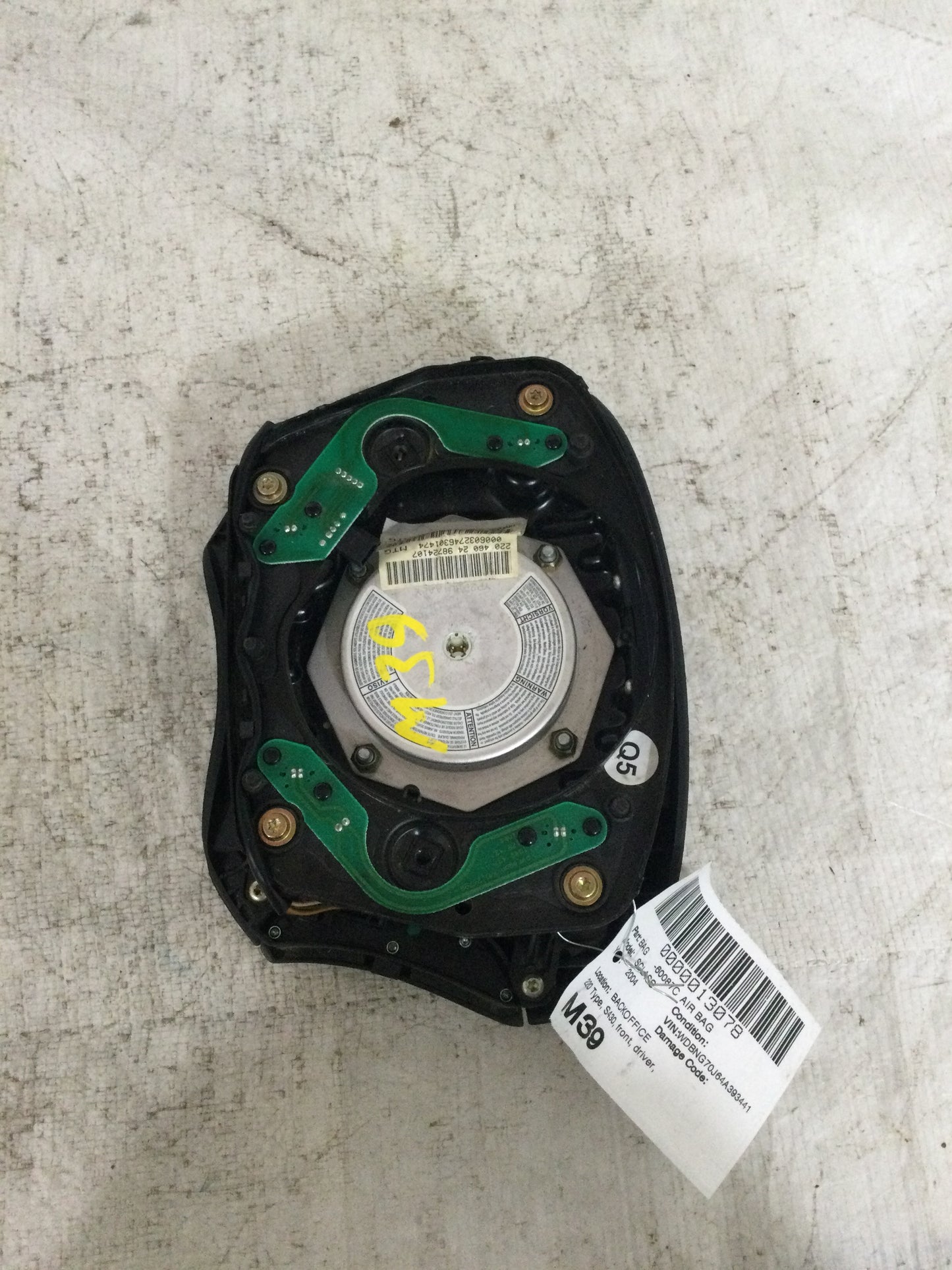 2004 MERCEDES S-CLASS DRIVER WHEEL AIRBAG