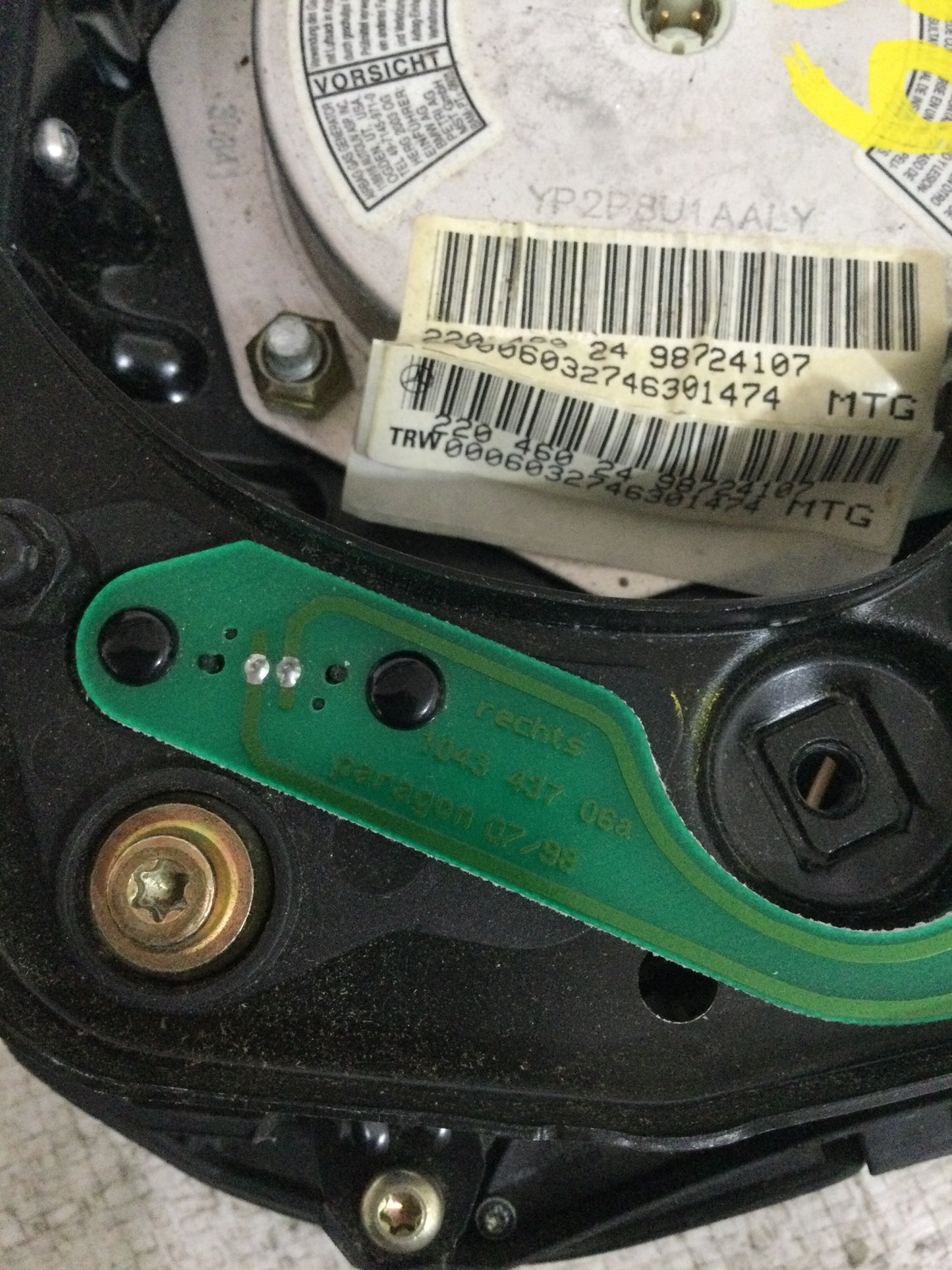 2004 MERCEDES S-CLASS DRIVER WHEEL AIRBAG