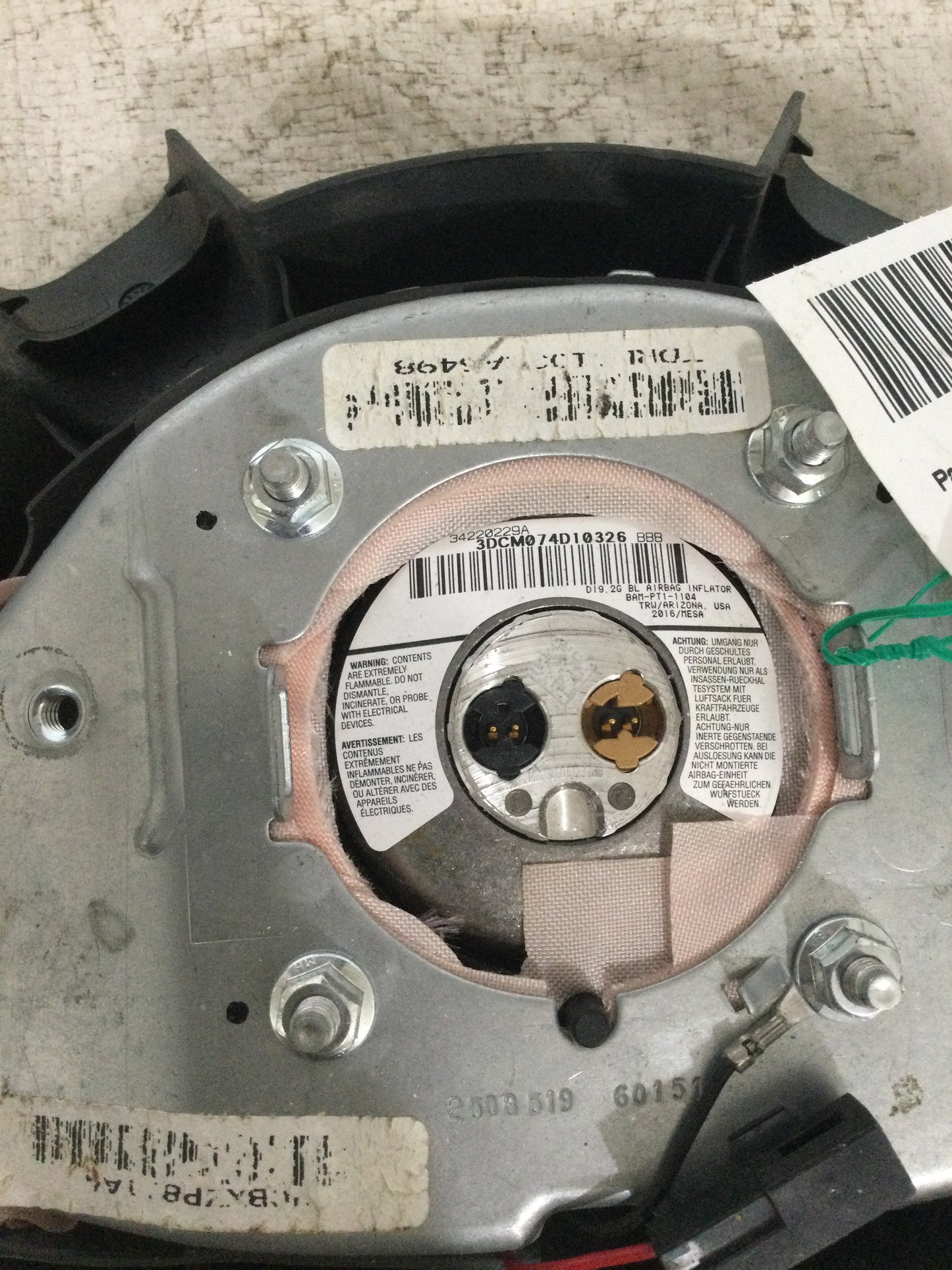 2008 DODGE RAM PICKUP 3500 DRIVER WHEEL AIRBAG