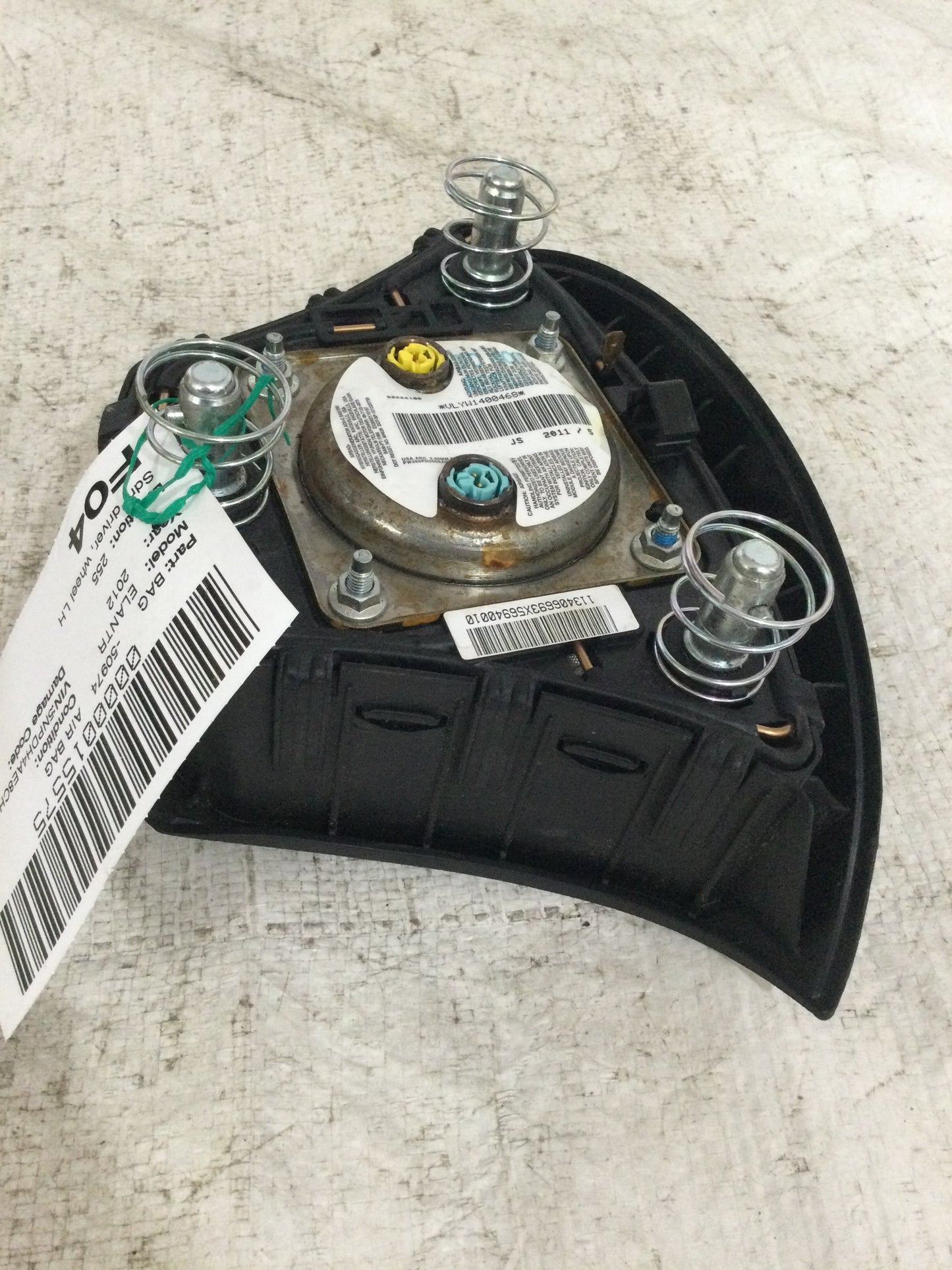 2012 HYUNDAI ELANTRA DRIVER WHEEL AIRBAG