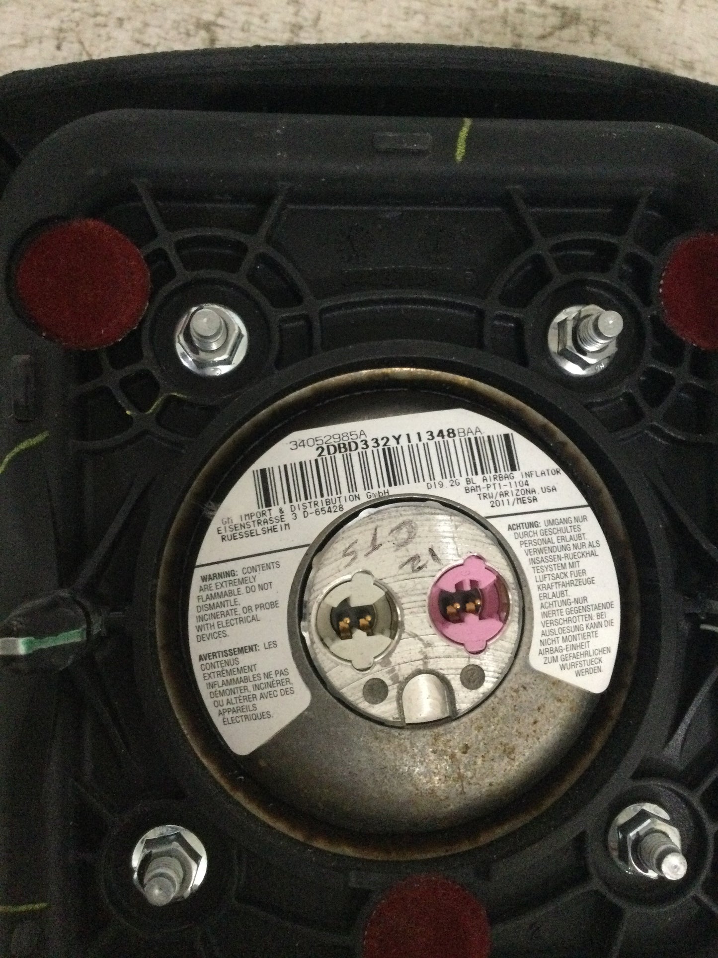 2012 CADILLAC CTS Driver Steering Wheel Airbag