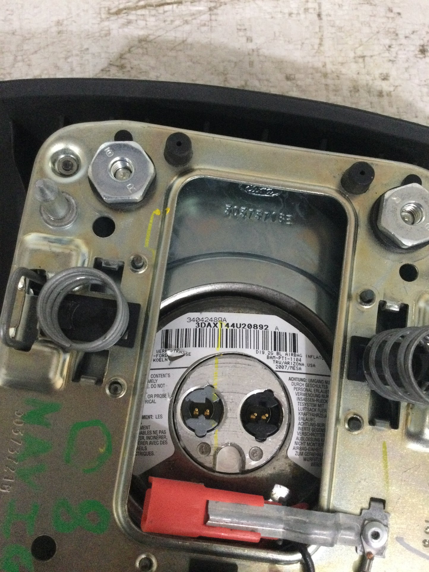 2008 LINCOLN NAVIGATOR DRIVER WHEEL AIRBAG