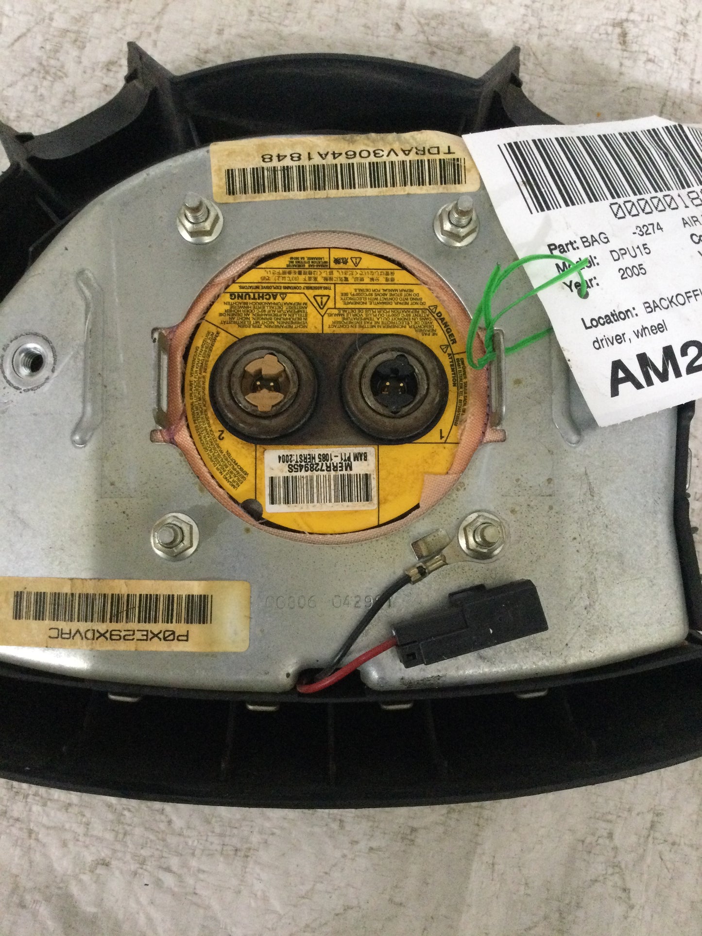 2005 DODGE RAM PICKUP 1500 DRIVER WHEEL AIRBAG