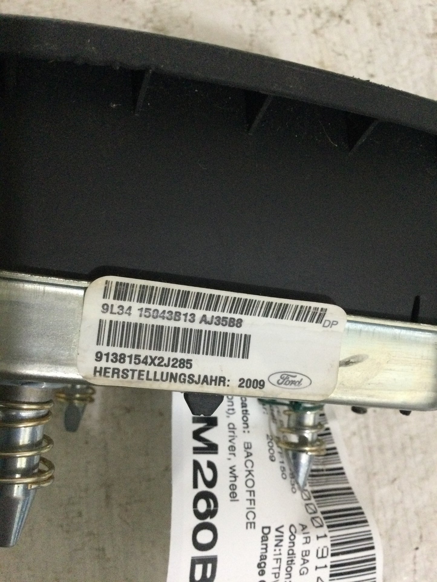 2009 FORD PICKUP F150 SERIES DRIVER WHEEL AIRBAG