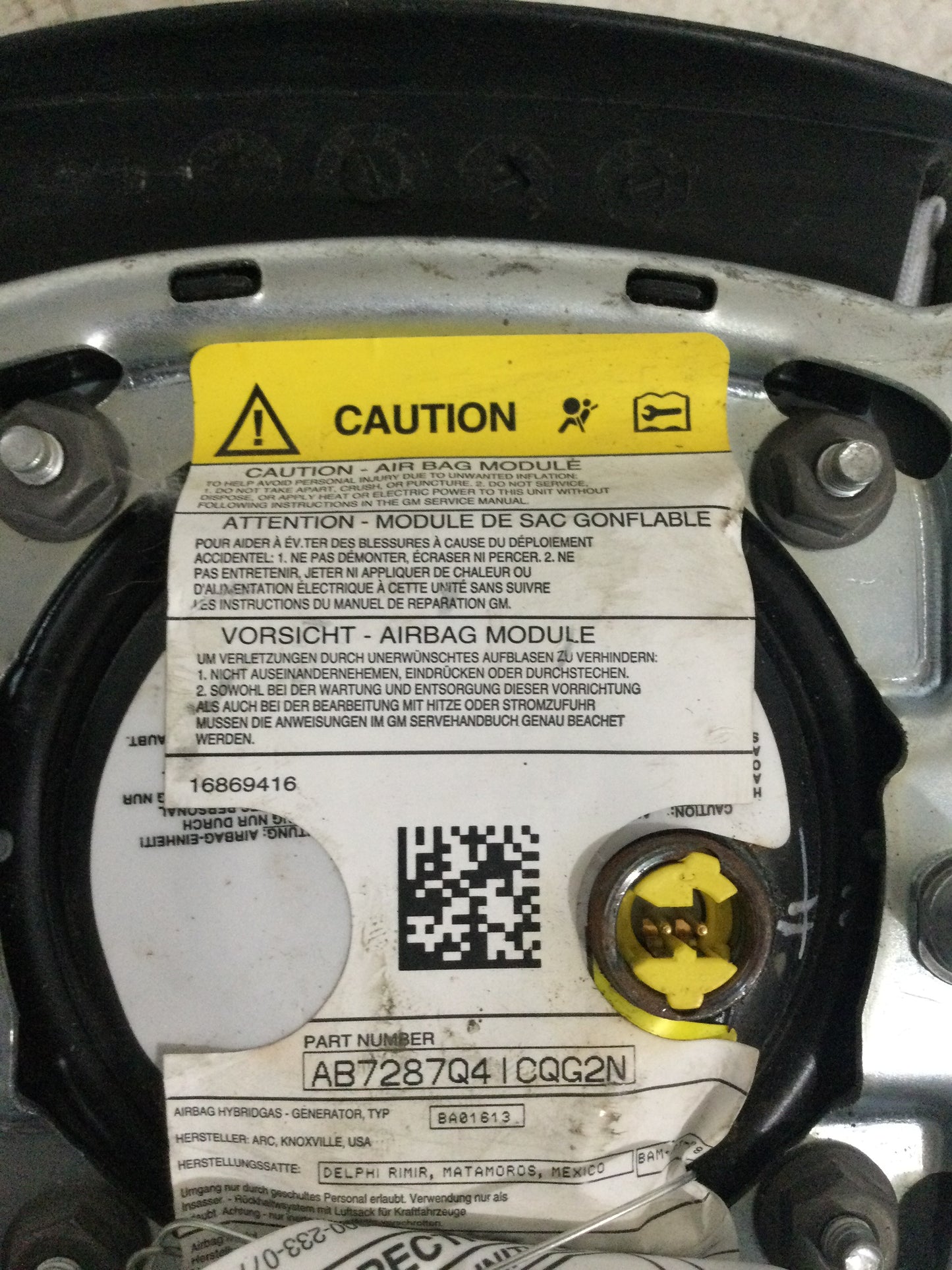 2008 CHEVROLET 2500 SILVERADO PICKUP DRIVER WHEEL AIRBAG