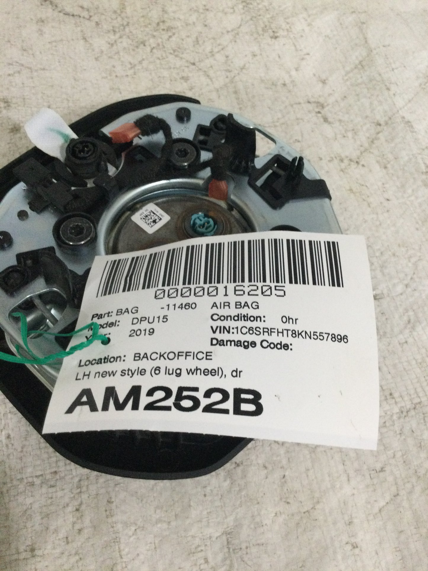 2019 DODGE RAM PICKUP 1500 DRIVER WHEEL AIRBAG