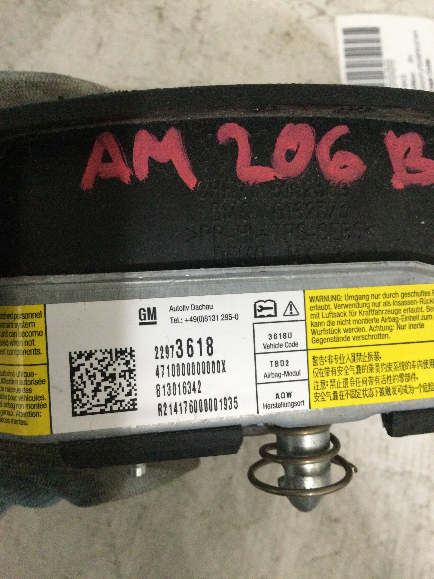 2015 CHEVROLET EQUINOX DRIVER WHEEL AIRBAG