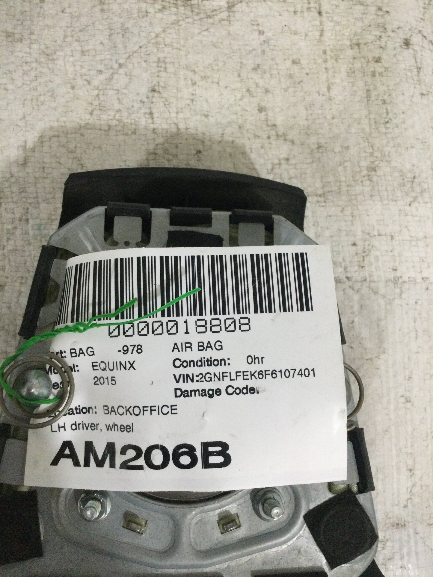 2015 CHEVROLET EQUINOX DRIVER WHEEL AIRBAG