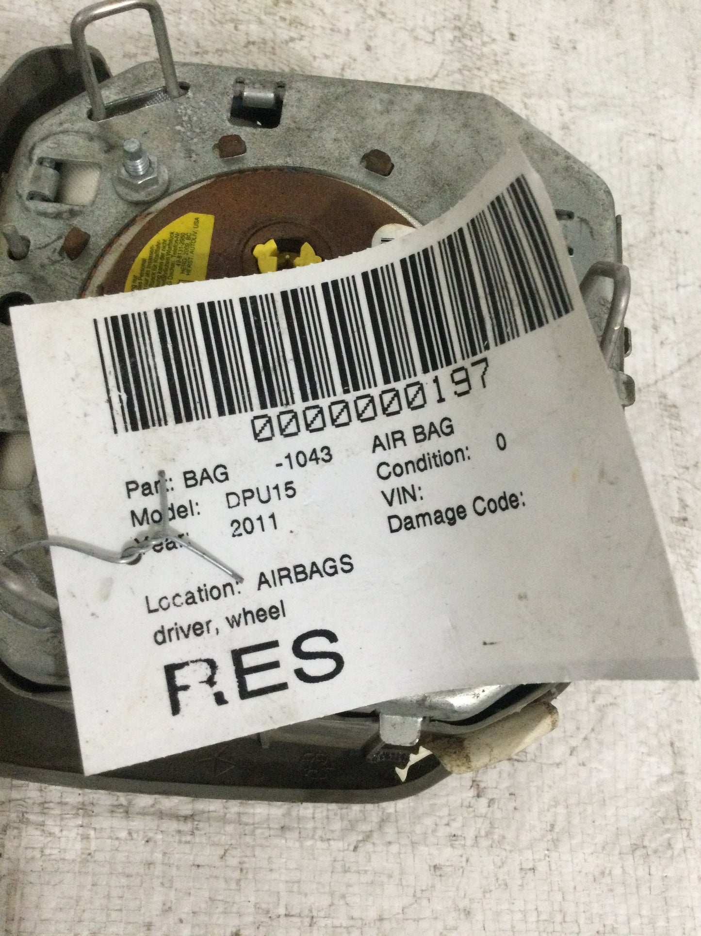 2011 DODGE RAM PICKUP 1500 DRIVER WHEEL AIRBAG