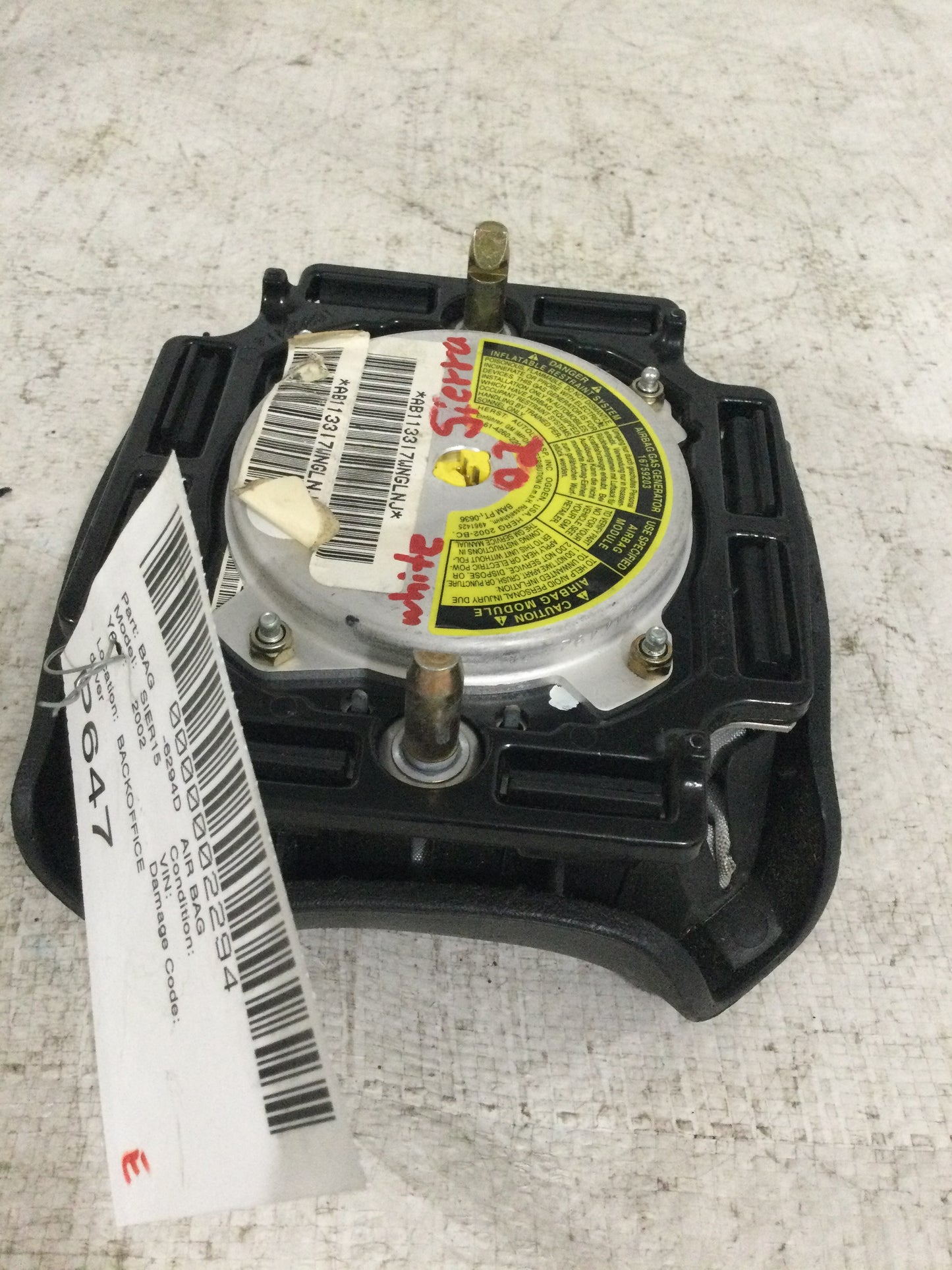 2002 GMC Sierra 1500 Driver Steering Wheel Airbag