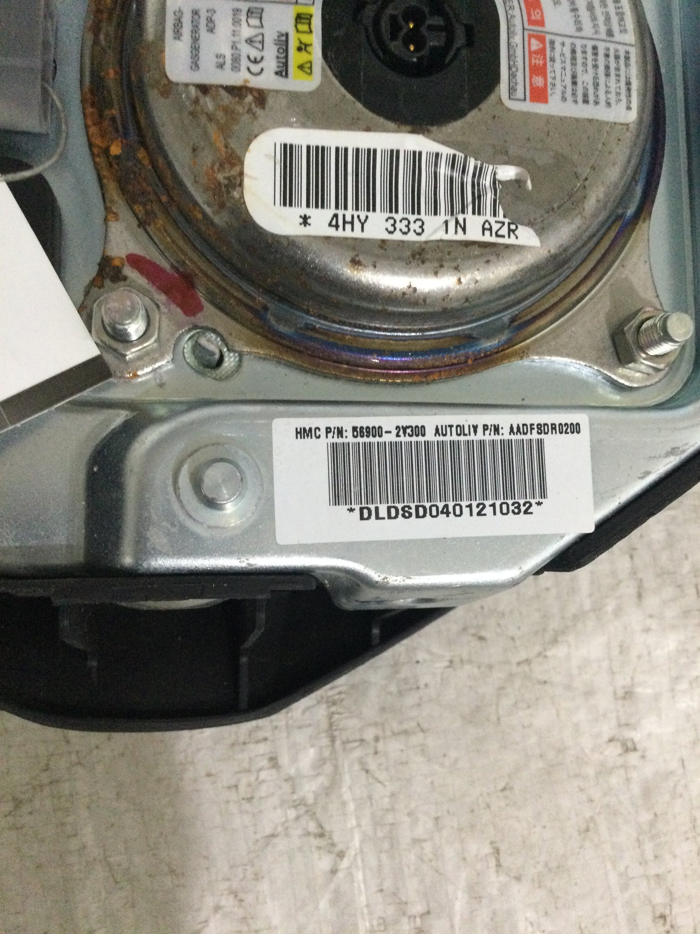 2014 HYUNDAI VELOSTER DRIVER WHEEL AIRBAG