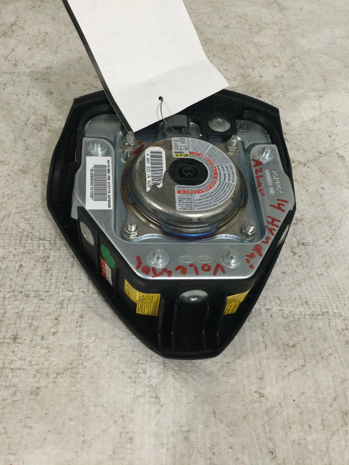 2014 HYUNDAI VELOSTER DRIVER WHEEL AIRBAG