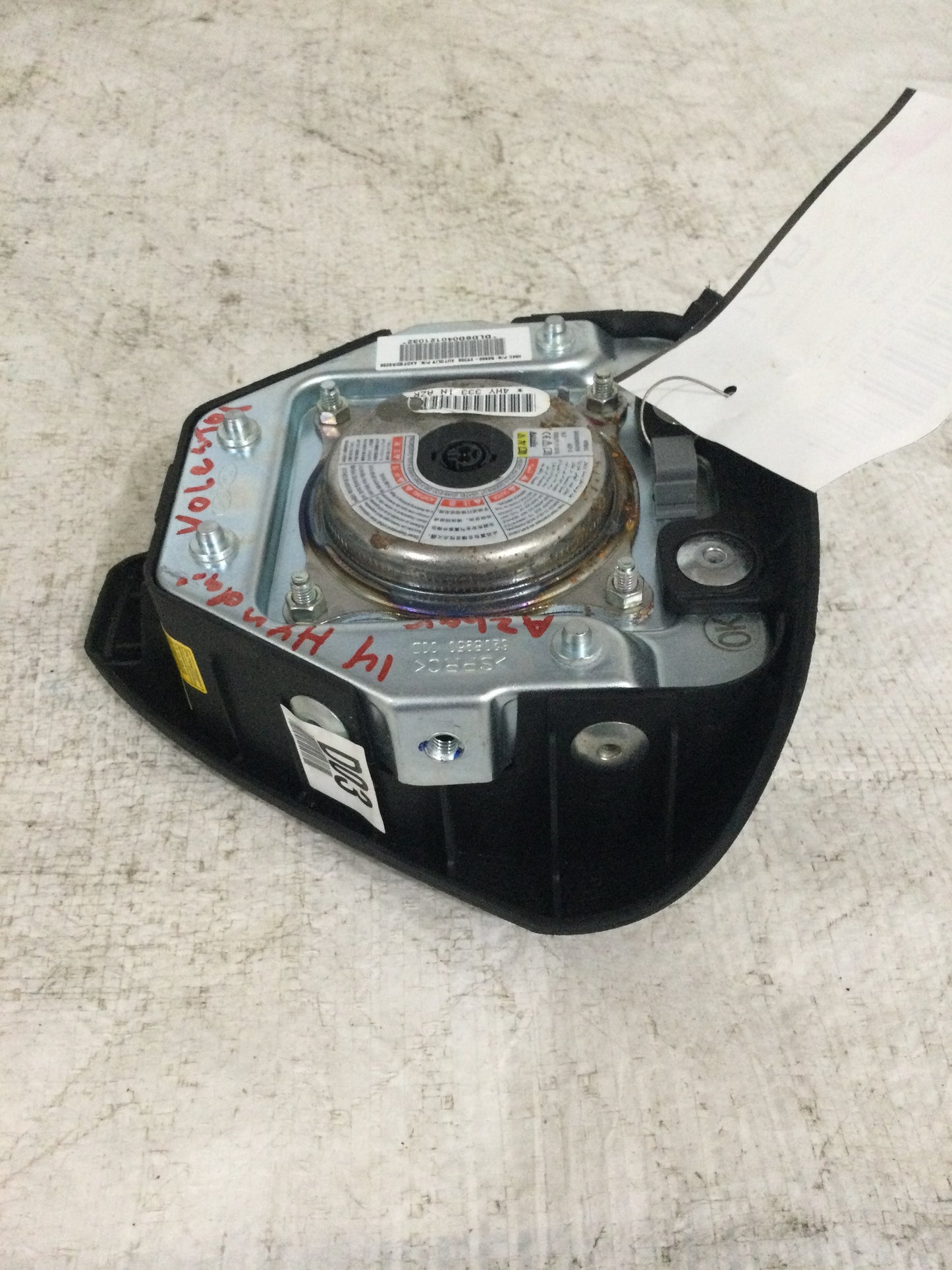 2014 HYUNDAI VELOSTER DRIVER WHEEL AIRBAG