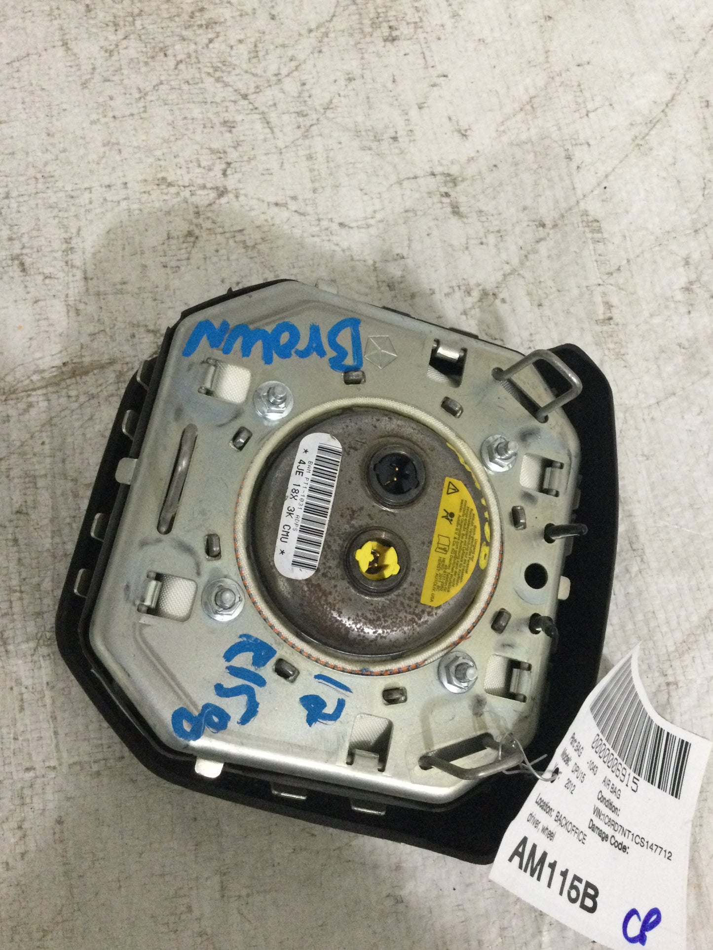 2012 DODGE RAM PICKUP 1500 DRIVER WHEEL AIRBAG