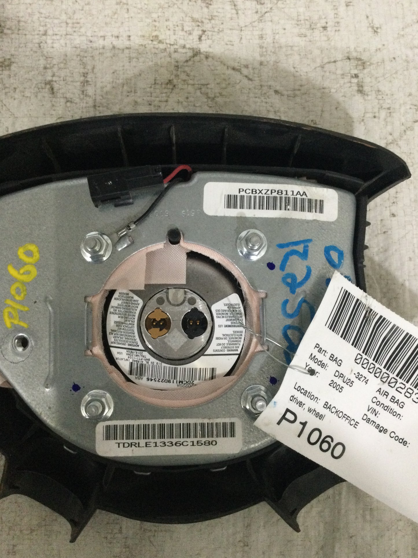 2005 DODGE RAM PICKUP 2500 DRIVER WHEEL AIRBAG