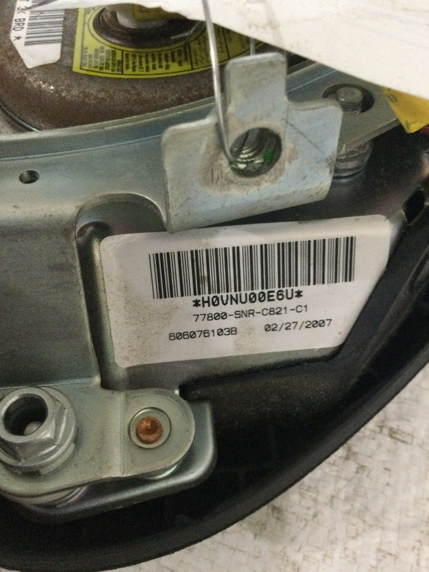 2007 ACURA CSX DRIVER WHEEL AIRBAG