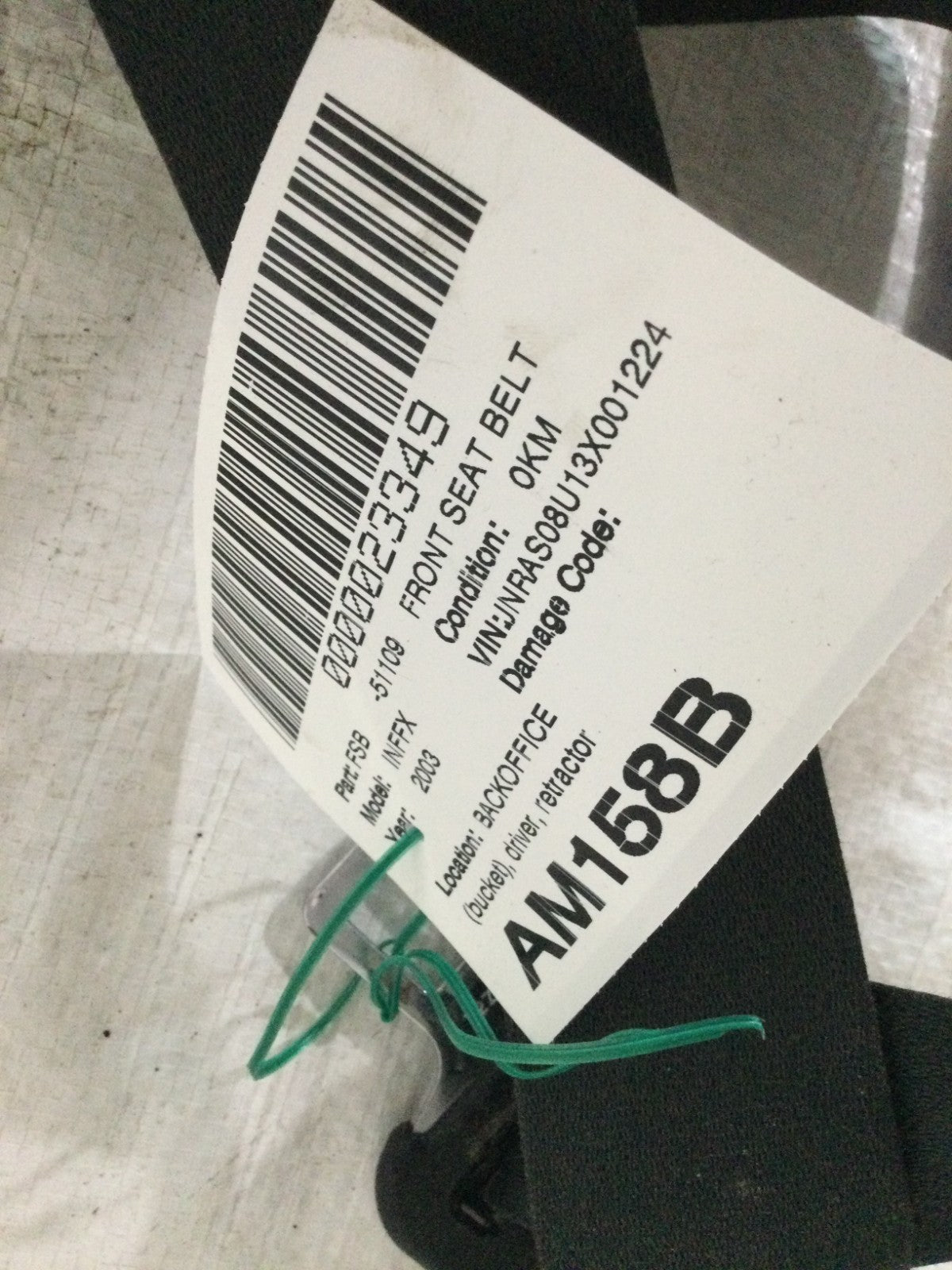 2003 Infiniti FX35 Front Left Driver Seat Belt Retractor OEM TK-AF2-G1812