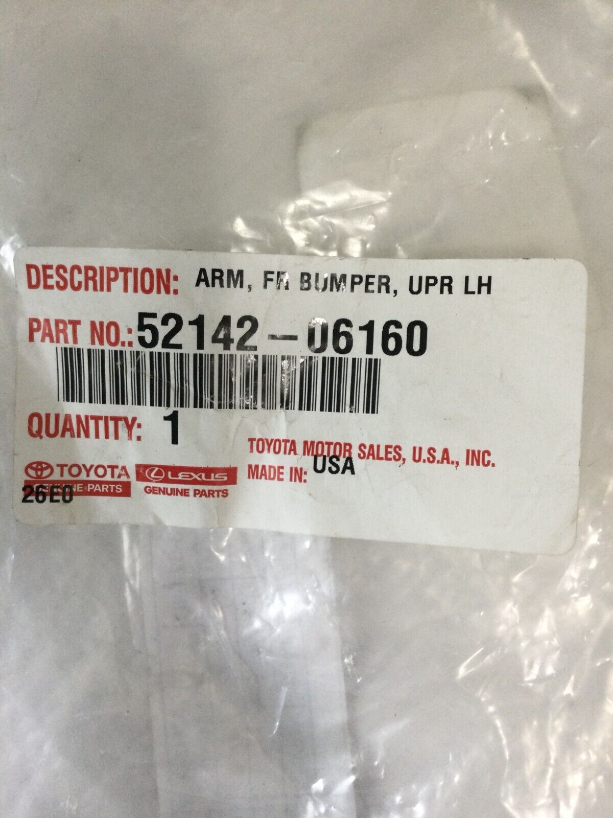 2019-2021 Toyota Camry Front Bumper Upper Left Arm 52142-06160 OEM