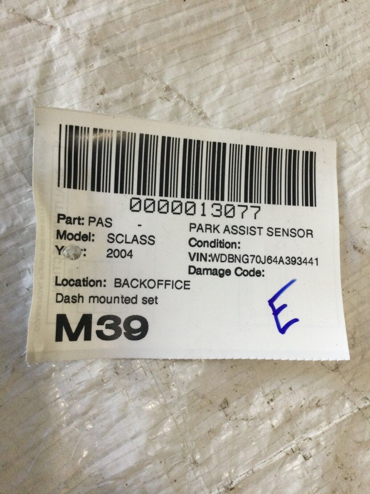 2004 Mercedes-Benz S430 Parking PDC sensor display screen Set A0005428823 OEM