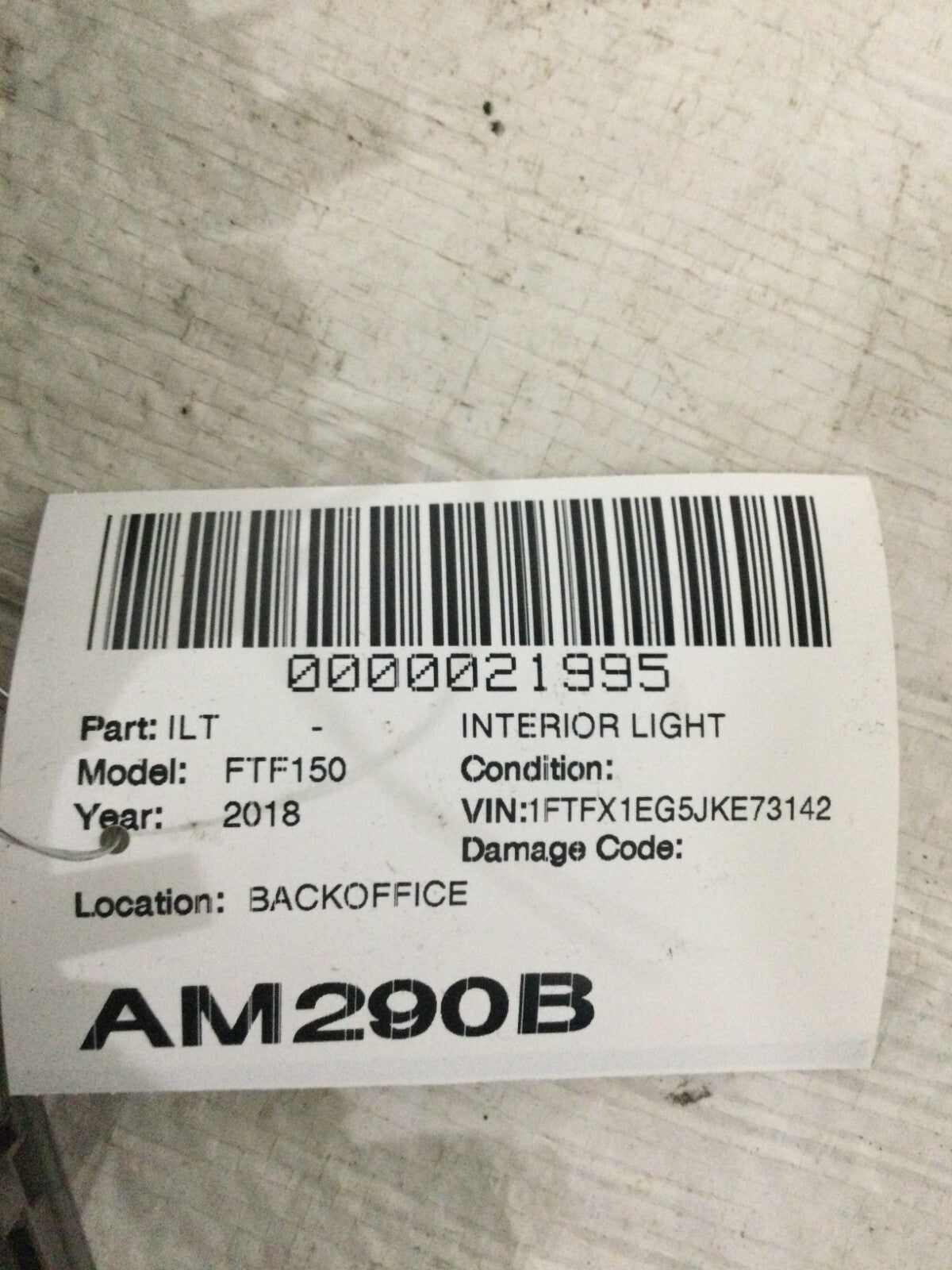 2018 Ford F-150 Interior Light DS73-F519A58-EAE3DY5 OEM