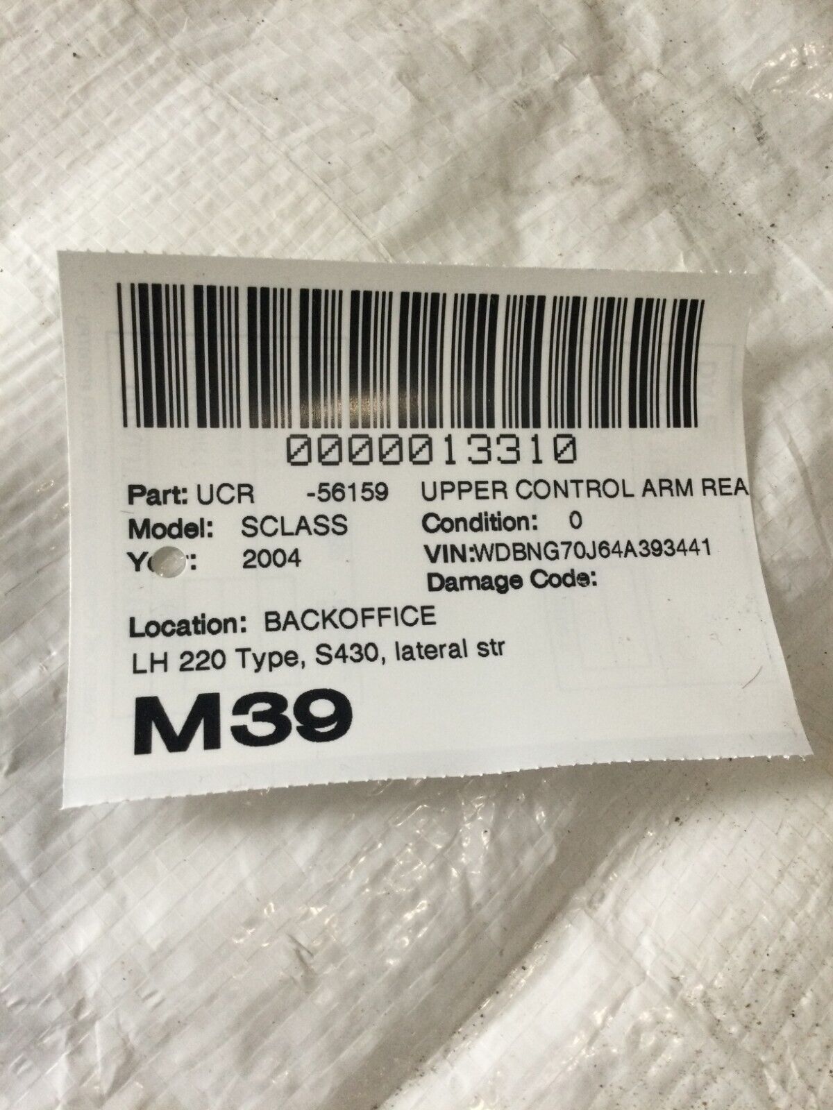 2004 Mercedes Benz S430 Rear Left Upper Lateral Control Arm OEM