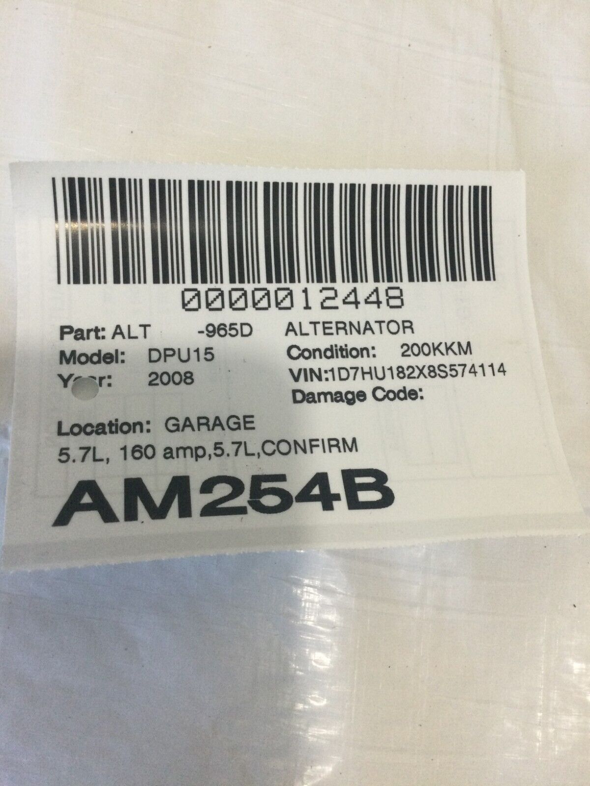 2003-2008 Dodge Ram 1500 Alternator Motor OEM 5.7L 56028699AB