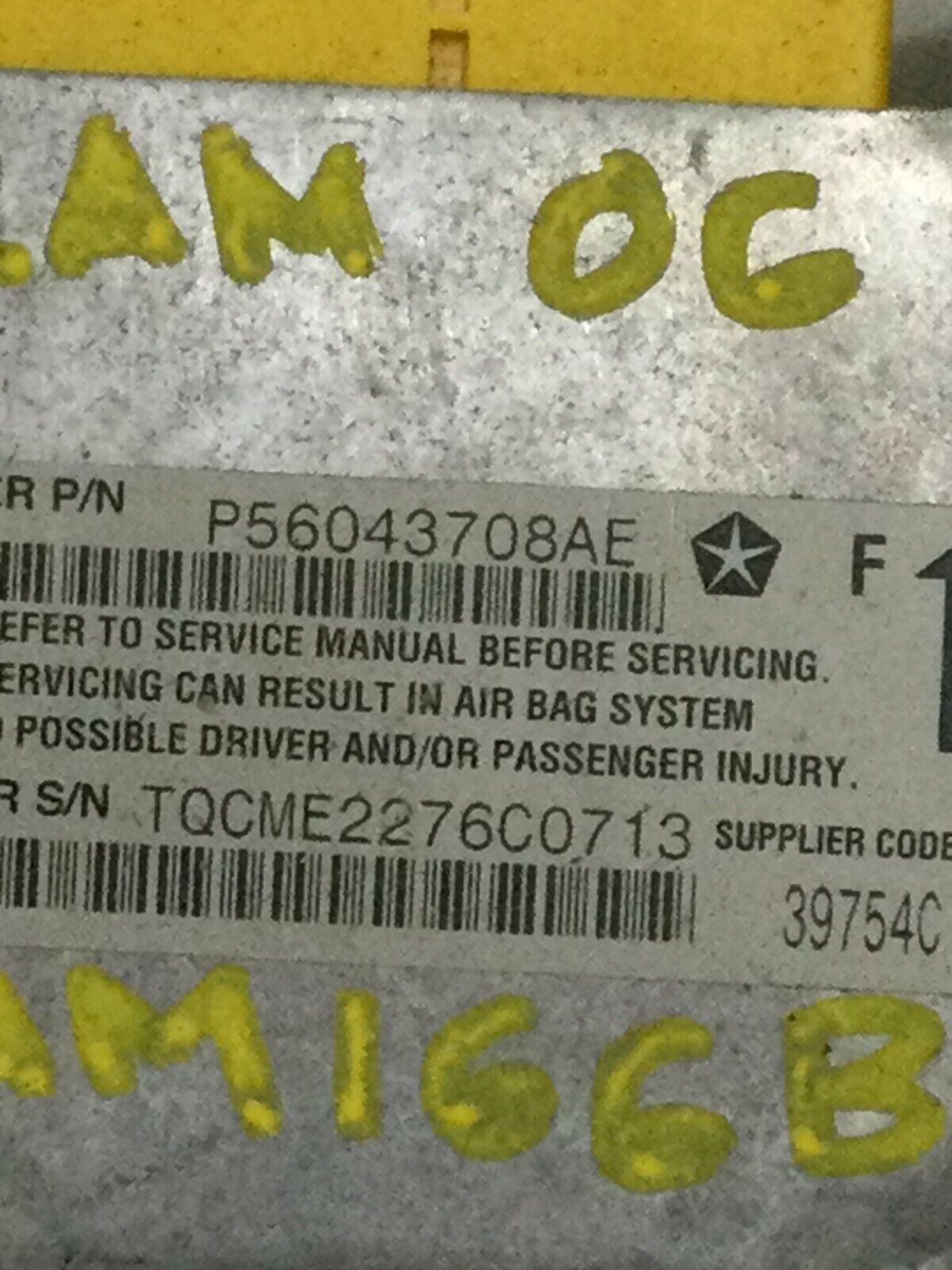 2007 Dodge Ram 3500 OEM SRS Control Module 56043708AE