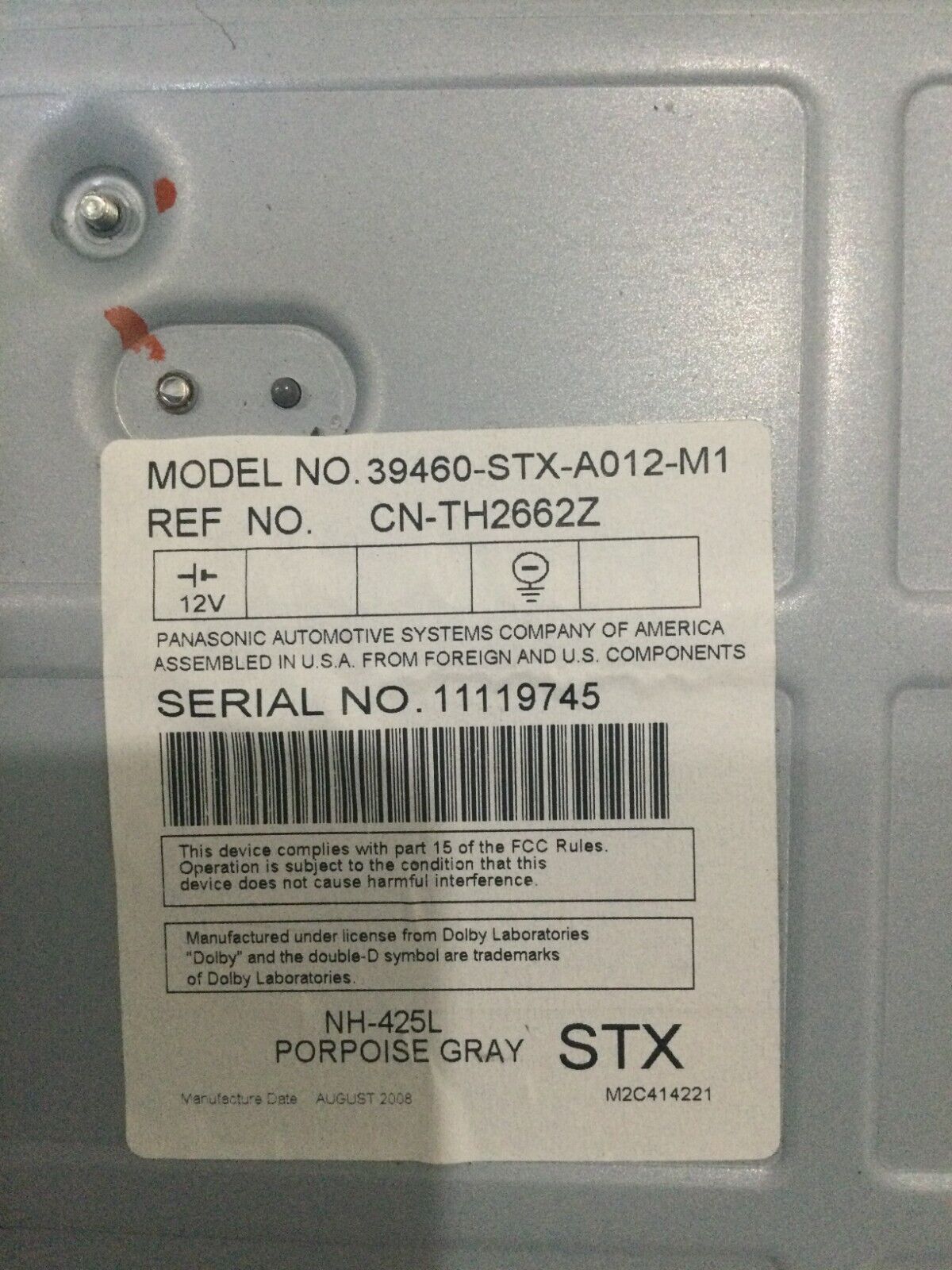 2007-2009 Acura Mdx Overhead Roof Display Dvd Screen 39460-Stx-A012-M1 OEM