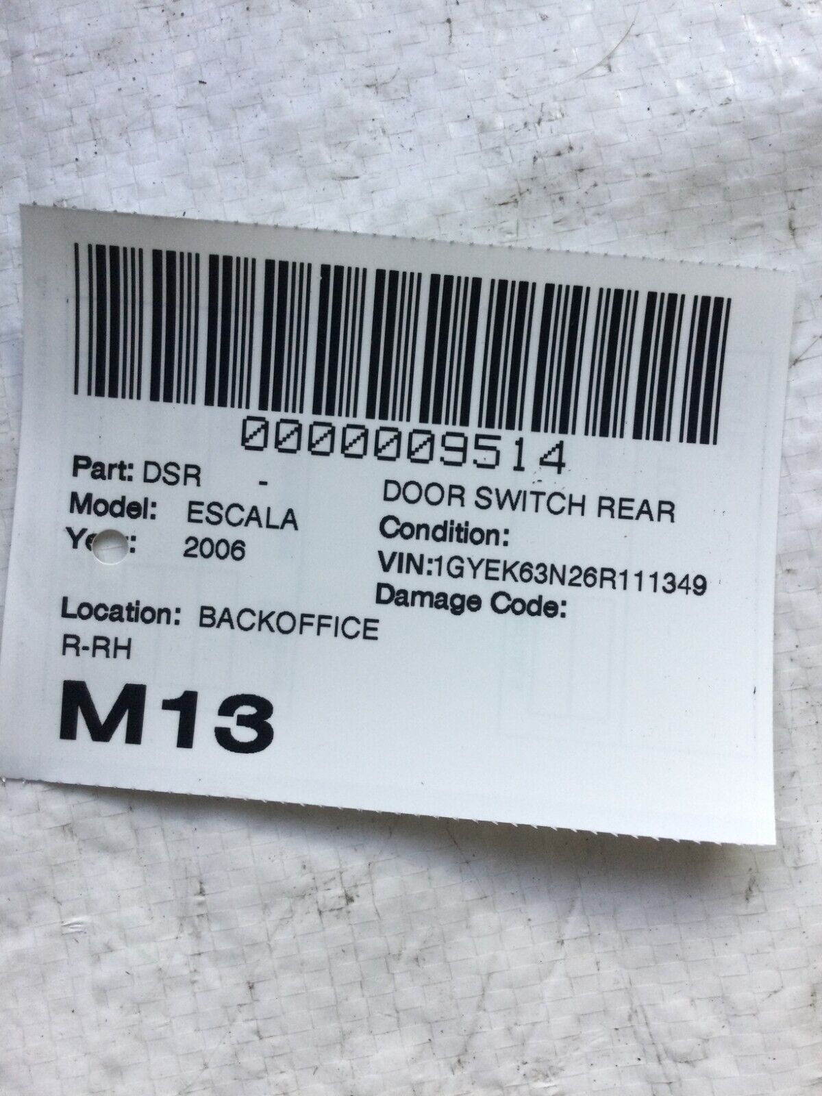 2003-2006 Cadillac Escalade Rear Right Door Window Switch OEM