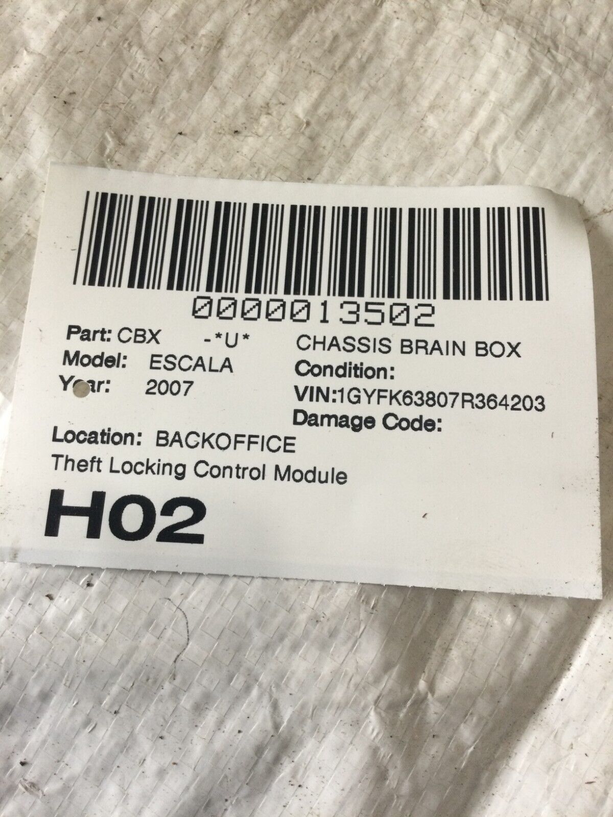 2007-2009 Cadillac Escalade  20803735 Keyless Entry Receiver Module OEM