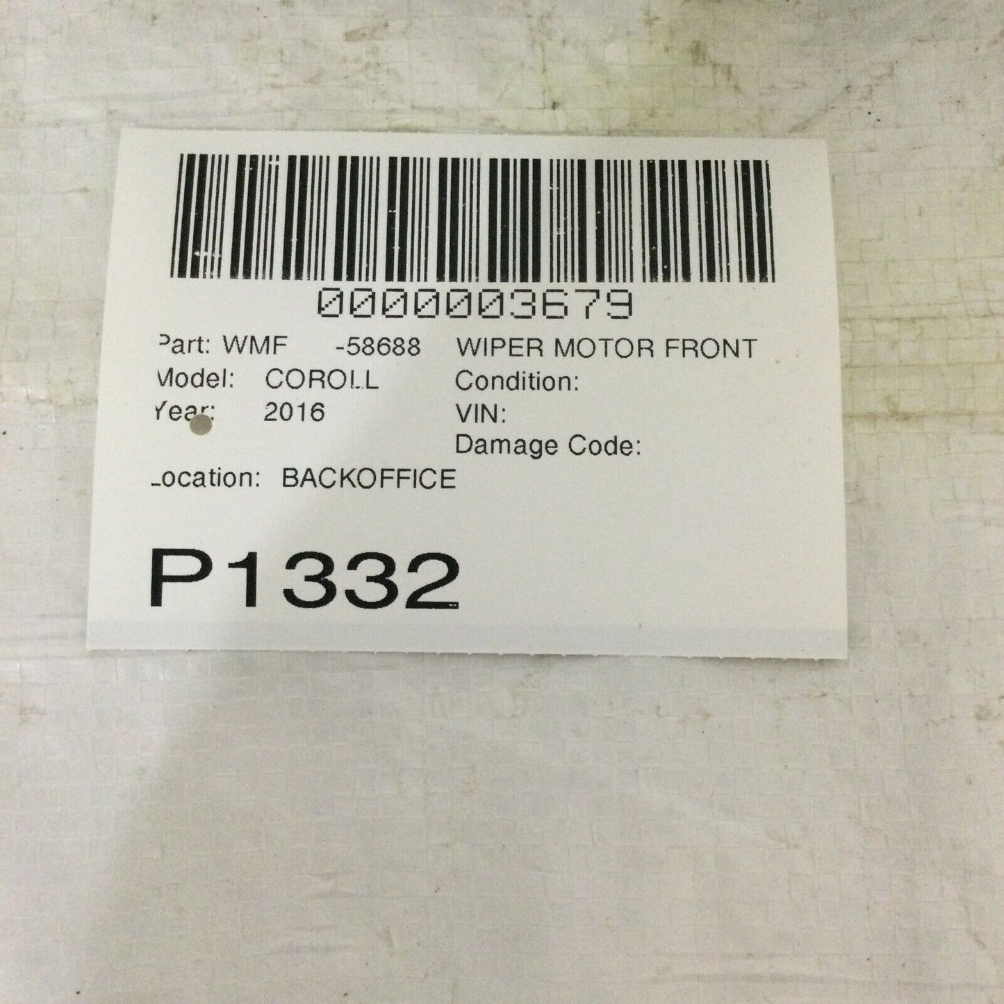 2016 Toyota Corolla Front Windshield Wiper Motor 85110-02350 OEM