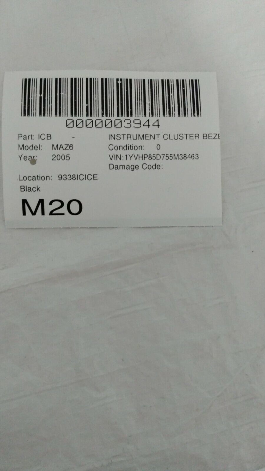 2003-2008 Mazda6 Mazda 6 Dash Speedometer Speedo Cluster Bezel Surround Trim OEM